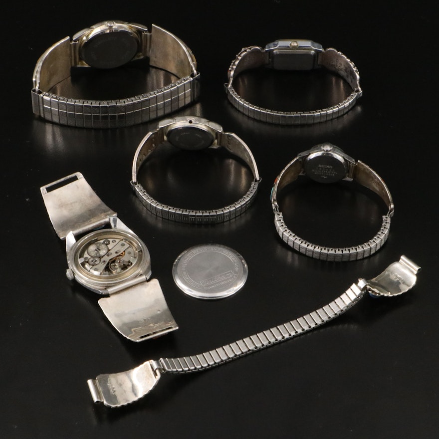 Southwestern Style Sterling and Stainless Watches with Turquoise and ...