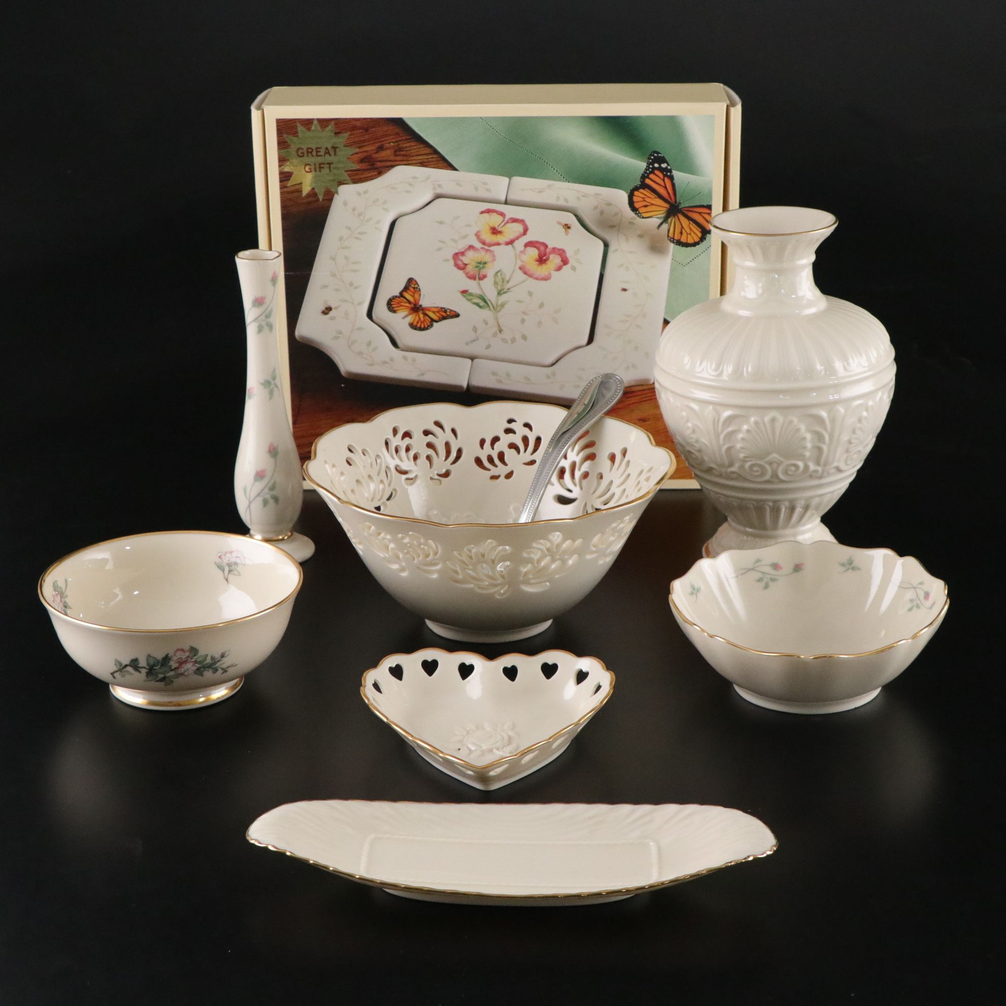 Lenox "Butterfly Meadow" Expandable Trivet with "Rose Manor" and More Porcelain