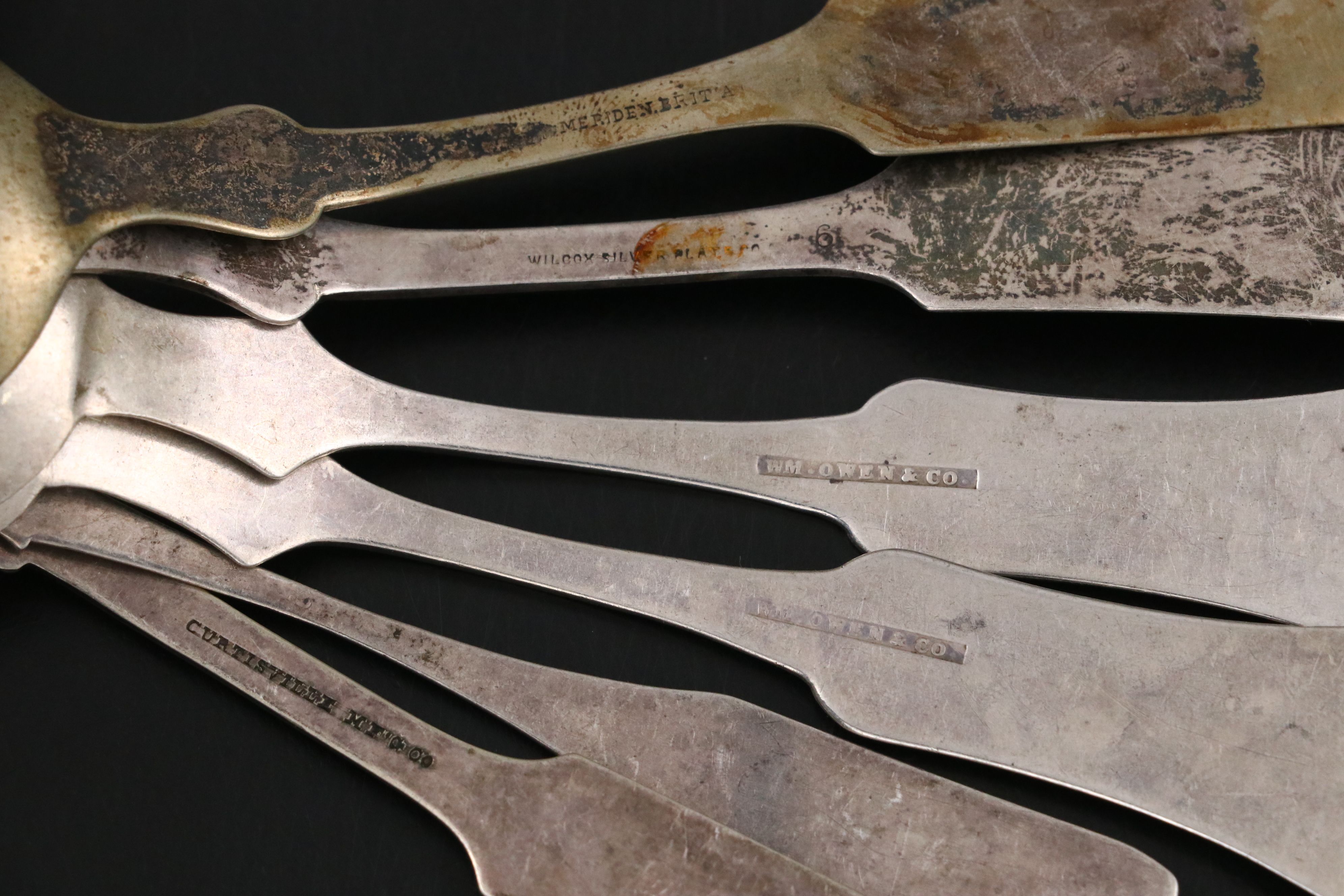 American Coin Silver and Other Fiddle Handled Spoons, 19th Century