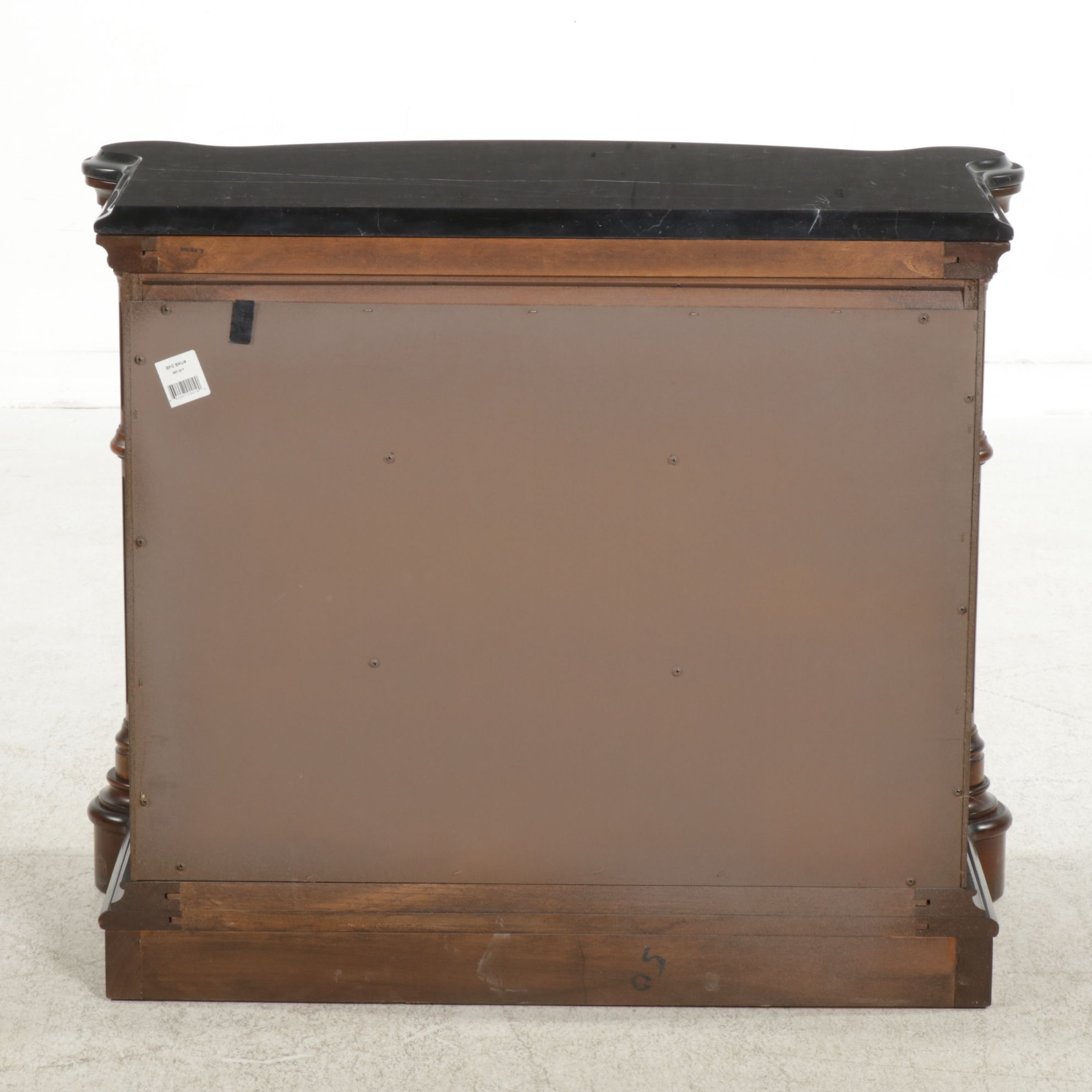 Bernhardt Furniture Neoclassical Style Marble-Top Mahogany Bow Front Commode