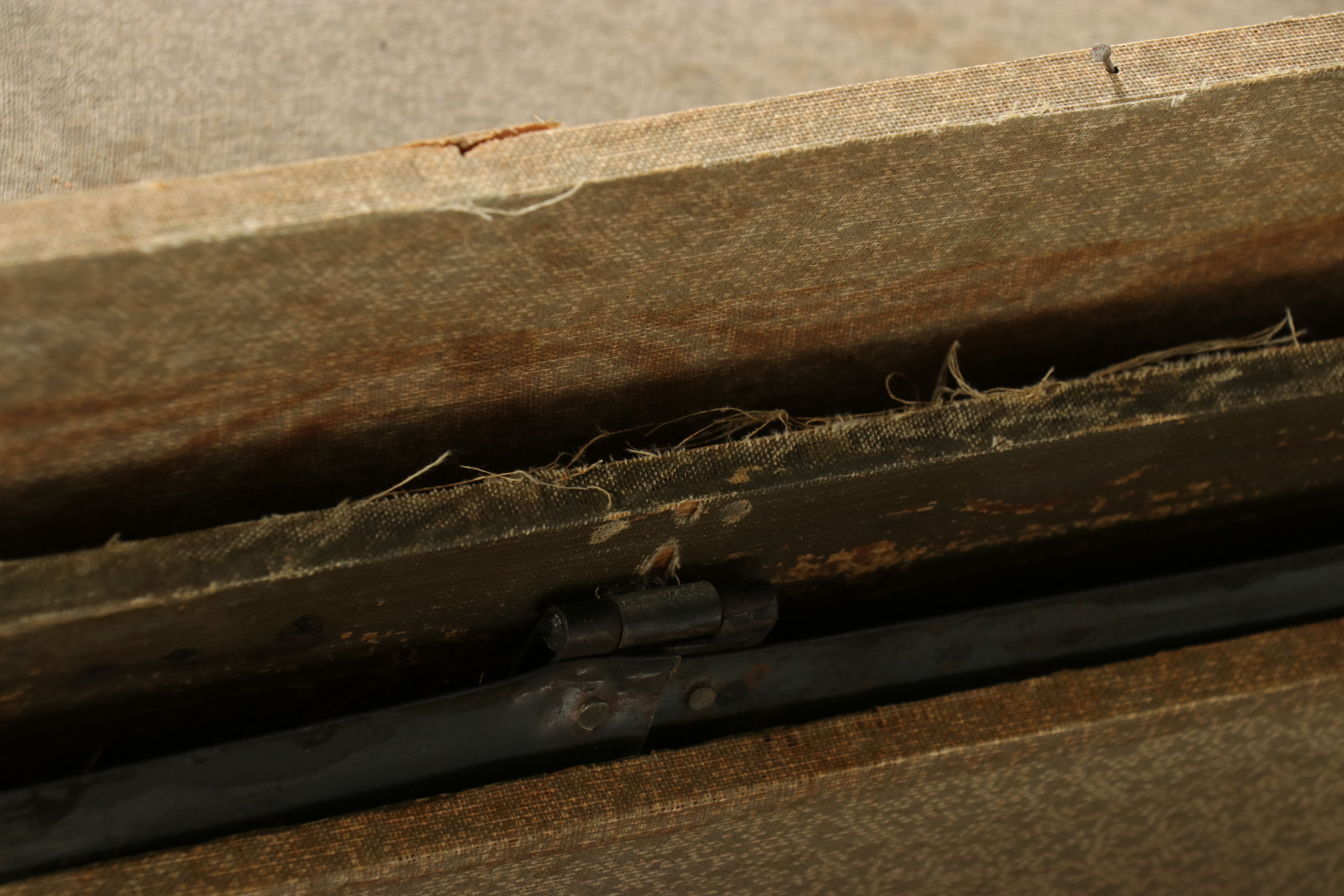 Late Victorian Canvas and Wood Slat Steamer Trunk, Late 19th Century