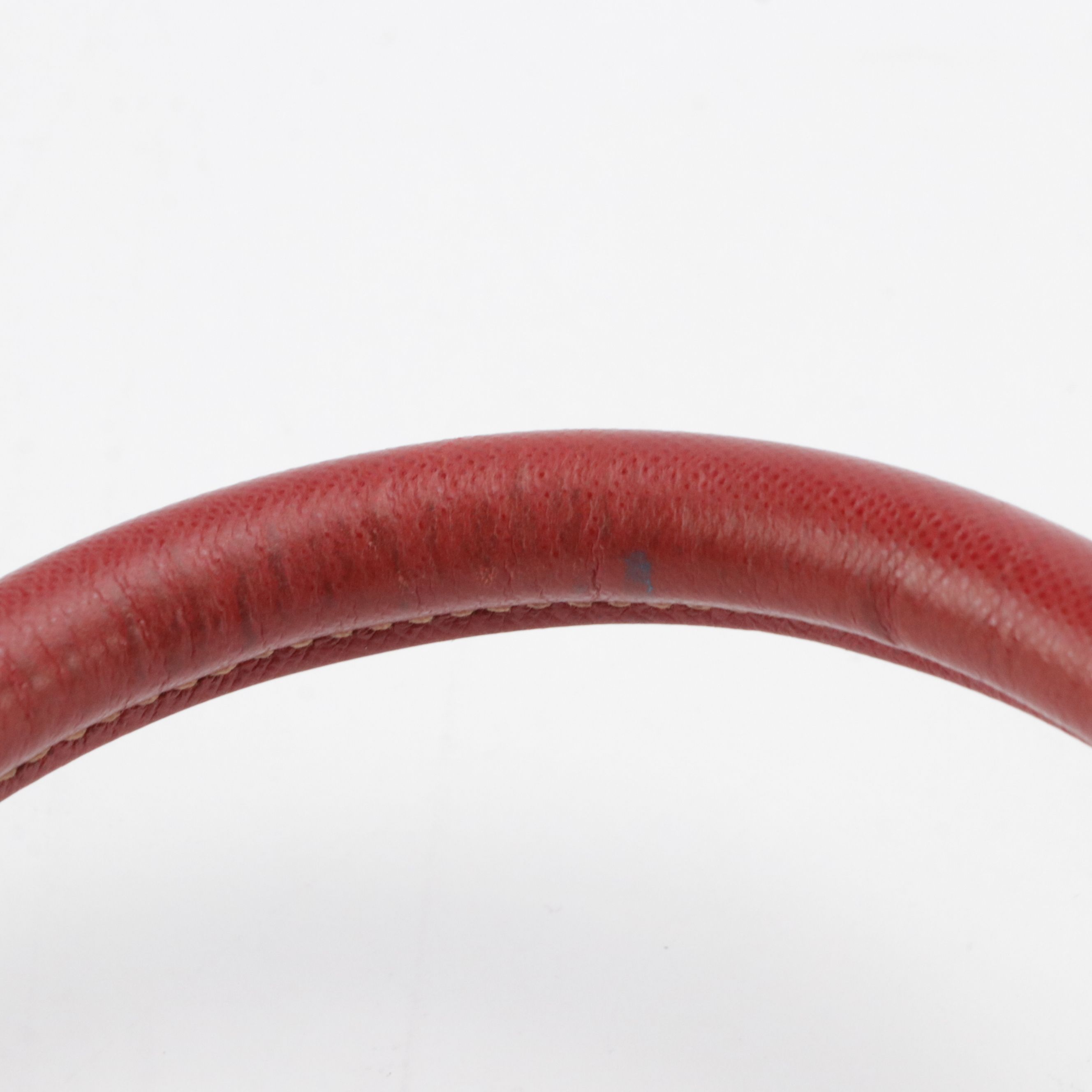 Prada Brown Canapa Logo Canvas and Red Saffiano Leather Two-Way Tote