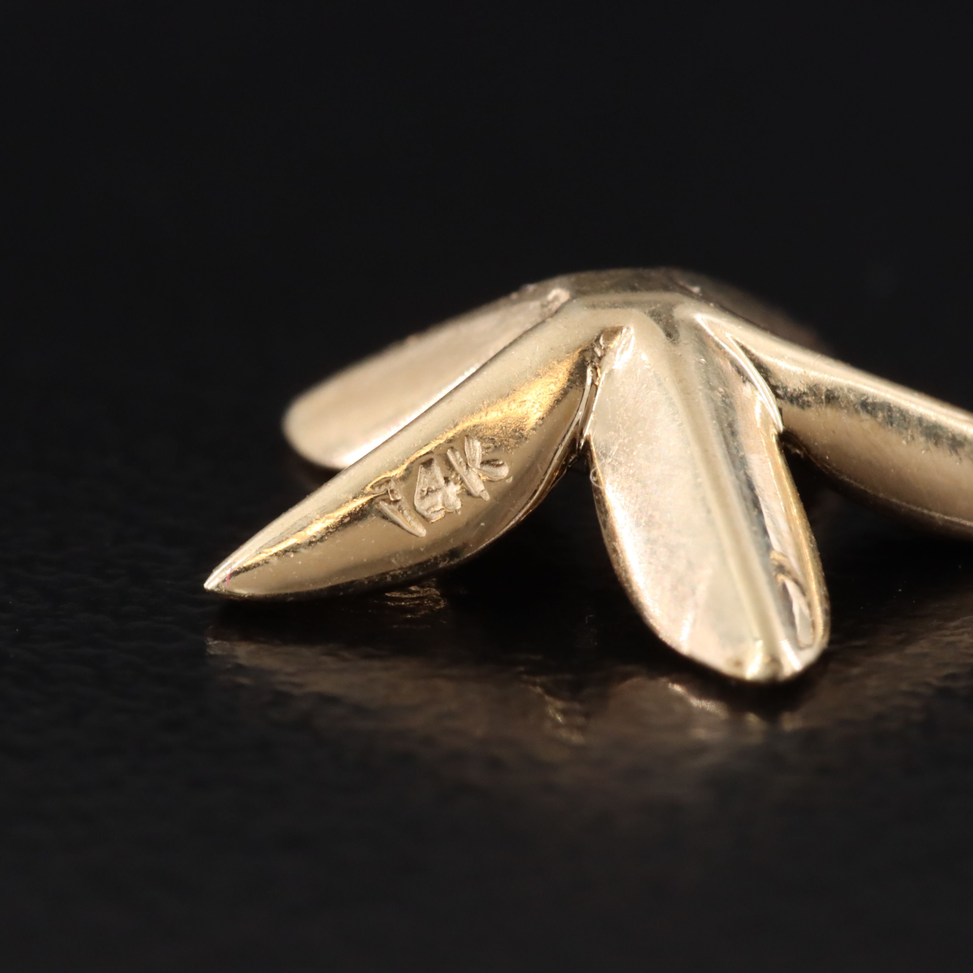 14K Two-Tone Diamond Accented Flower Pendant