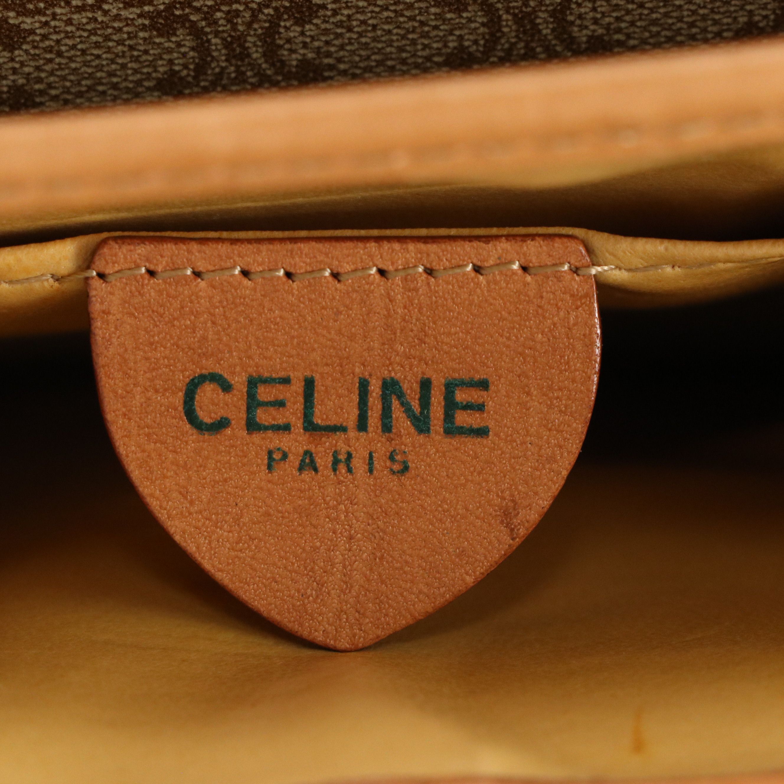 Celine Vintage Macadam Coated Canvas and Leather Front-Flap Clutch/Shoulder Bag