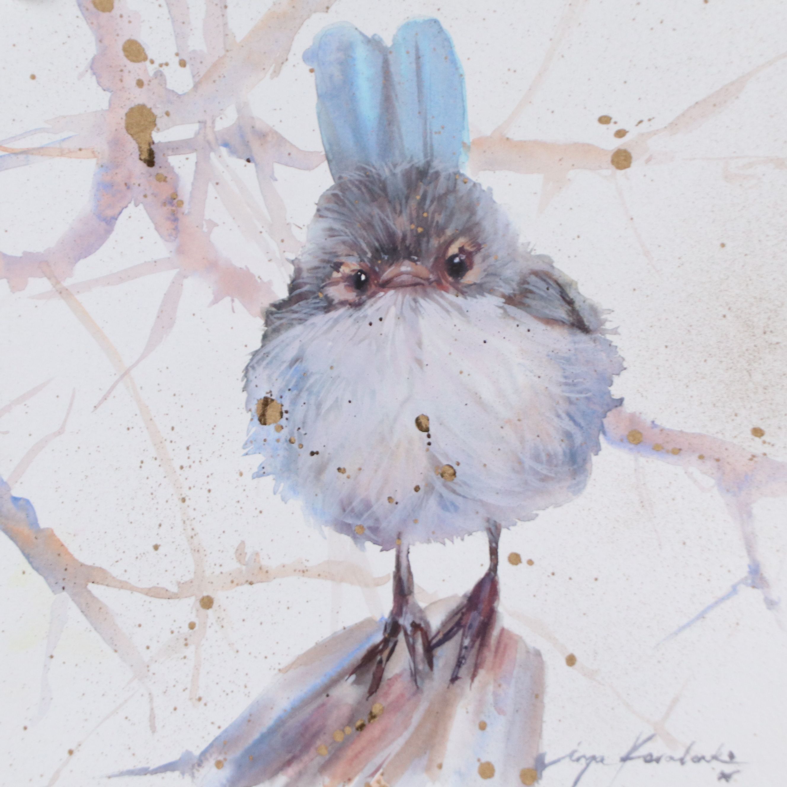 Inga Kovalenko Watercolor Painting of Fairywren, 2025