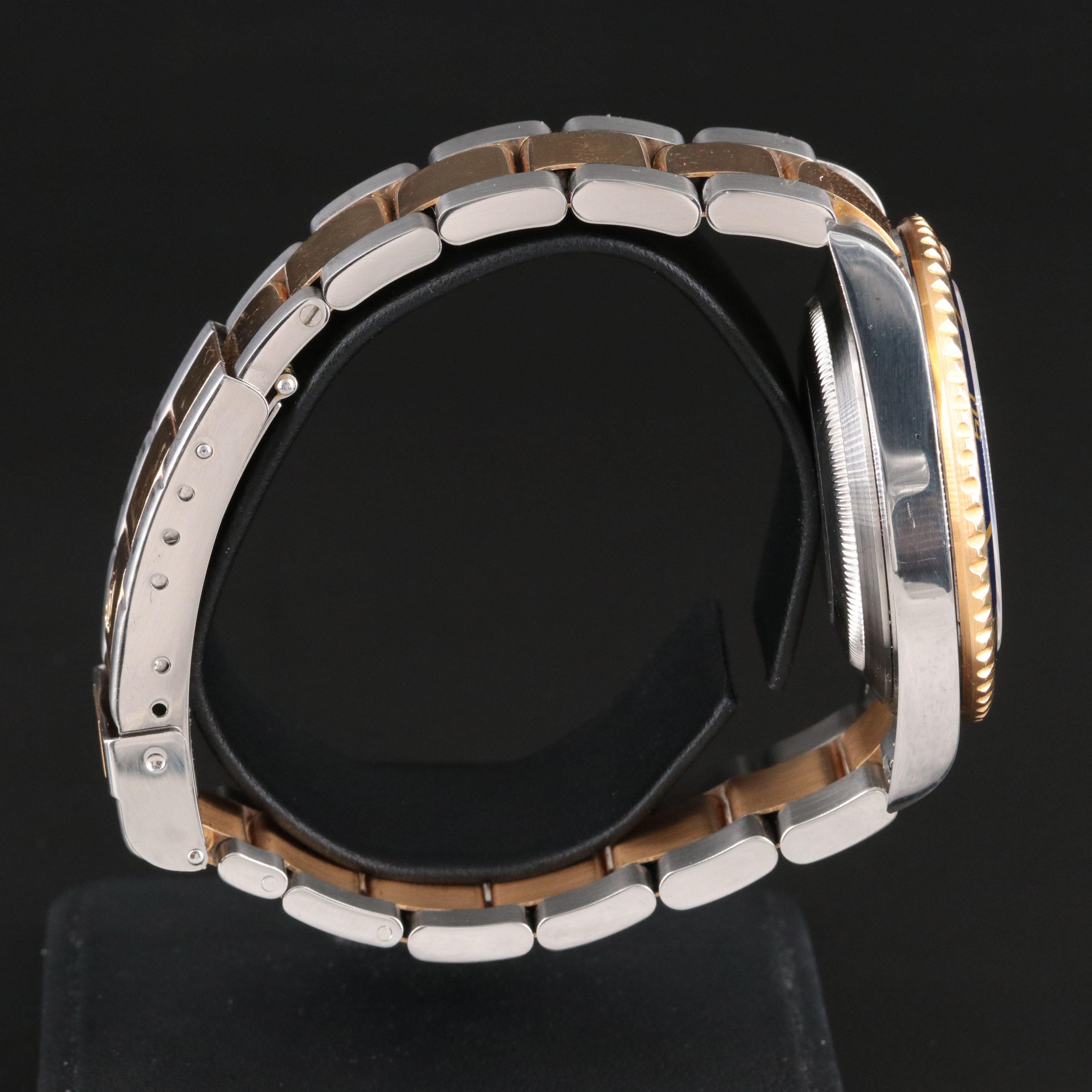 2005 Rolex Submariner 18K/Steel Seriti Diamonds & Sapphires Champagne Dial Watch