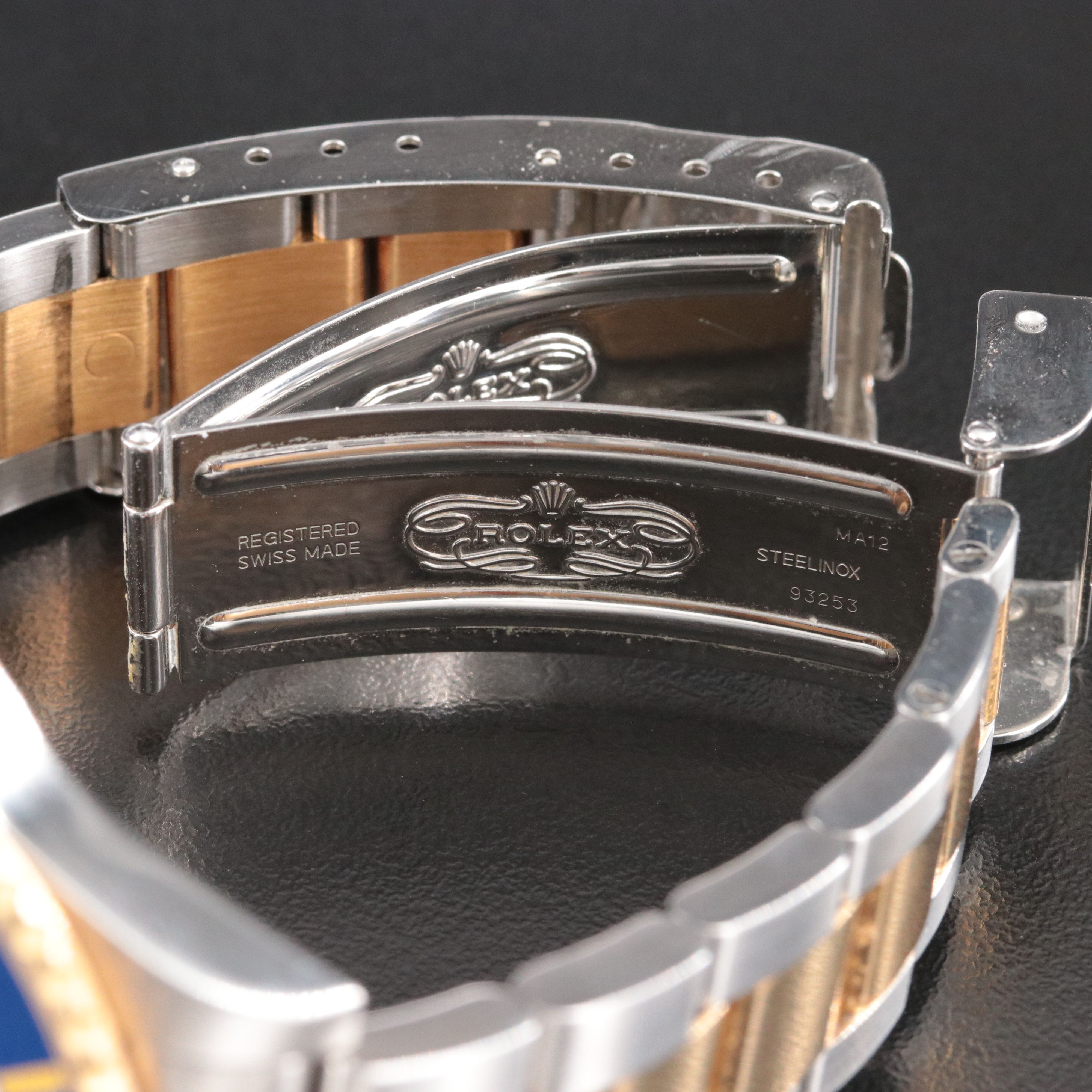 2005 Rolex Submariner 18K/Steel Seriti Diamonds & Sapphires Champagne Dial Watch