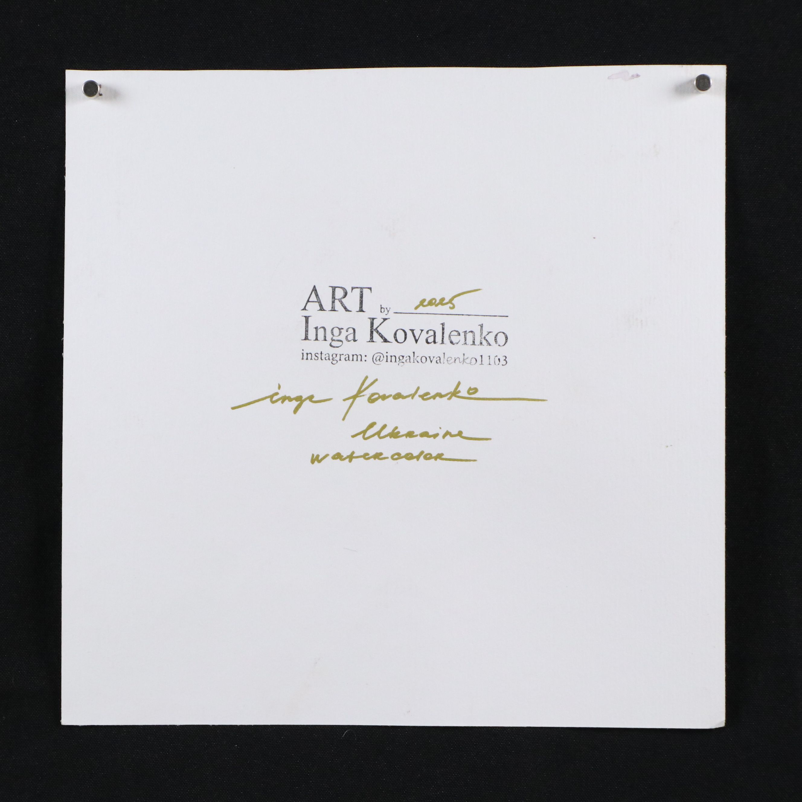 Inga Kovalenko Watercolor Painting of Bird, 2025