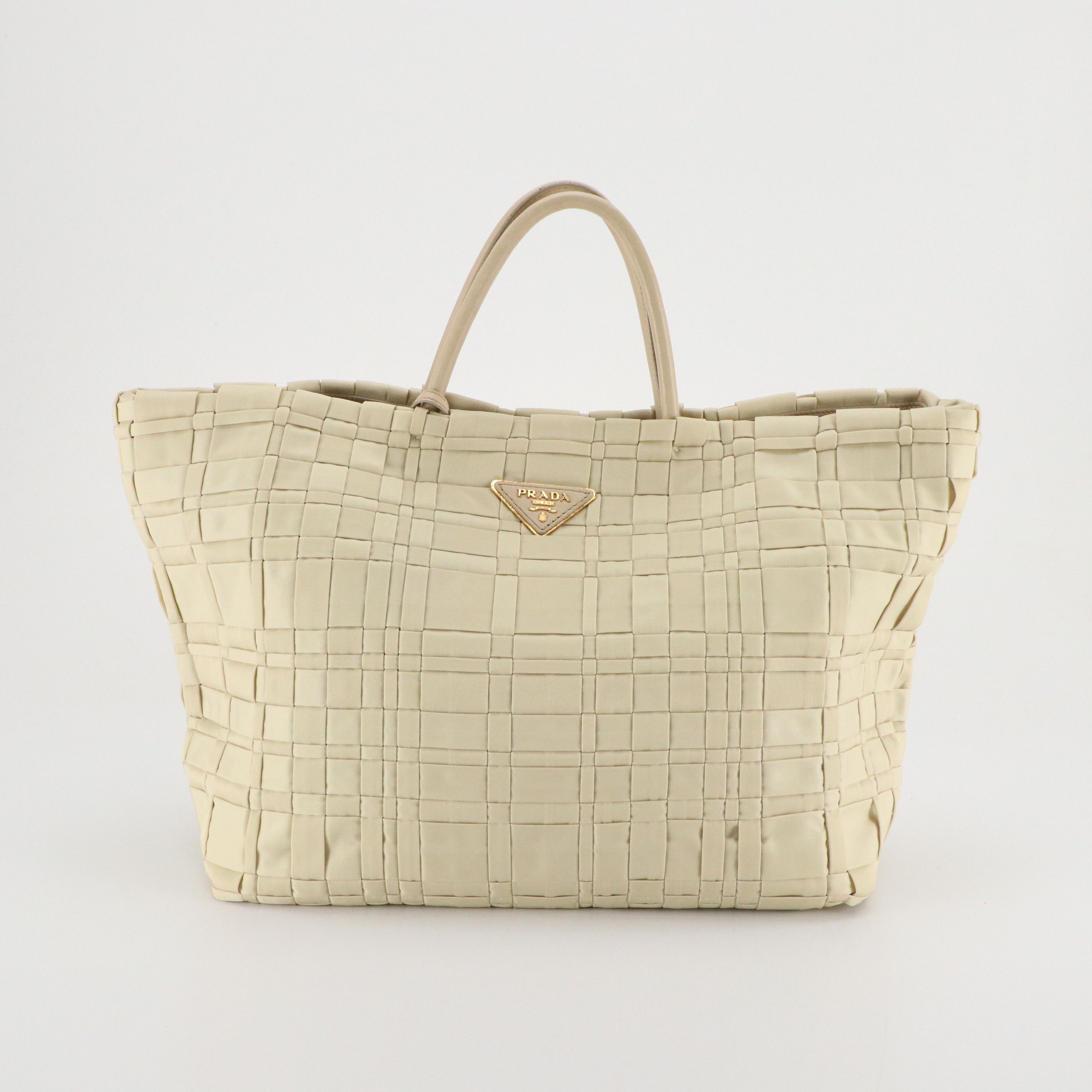 Prada Woven Tessuto Nylon and Leather Tote Bag