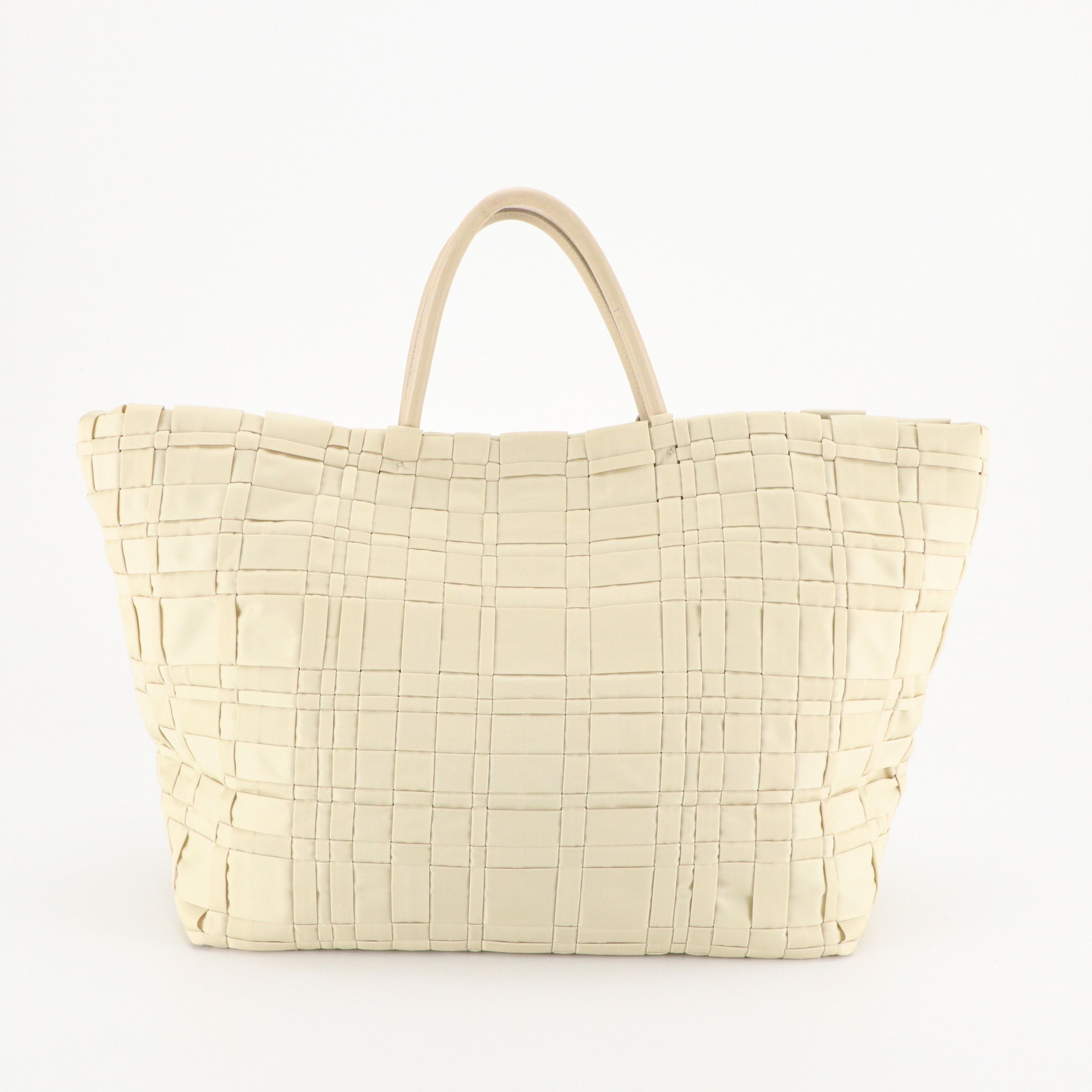 Prada Woven Tessuto Nylon and Leather Tote Bag