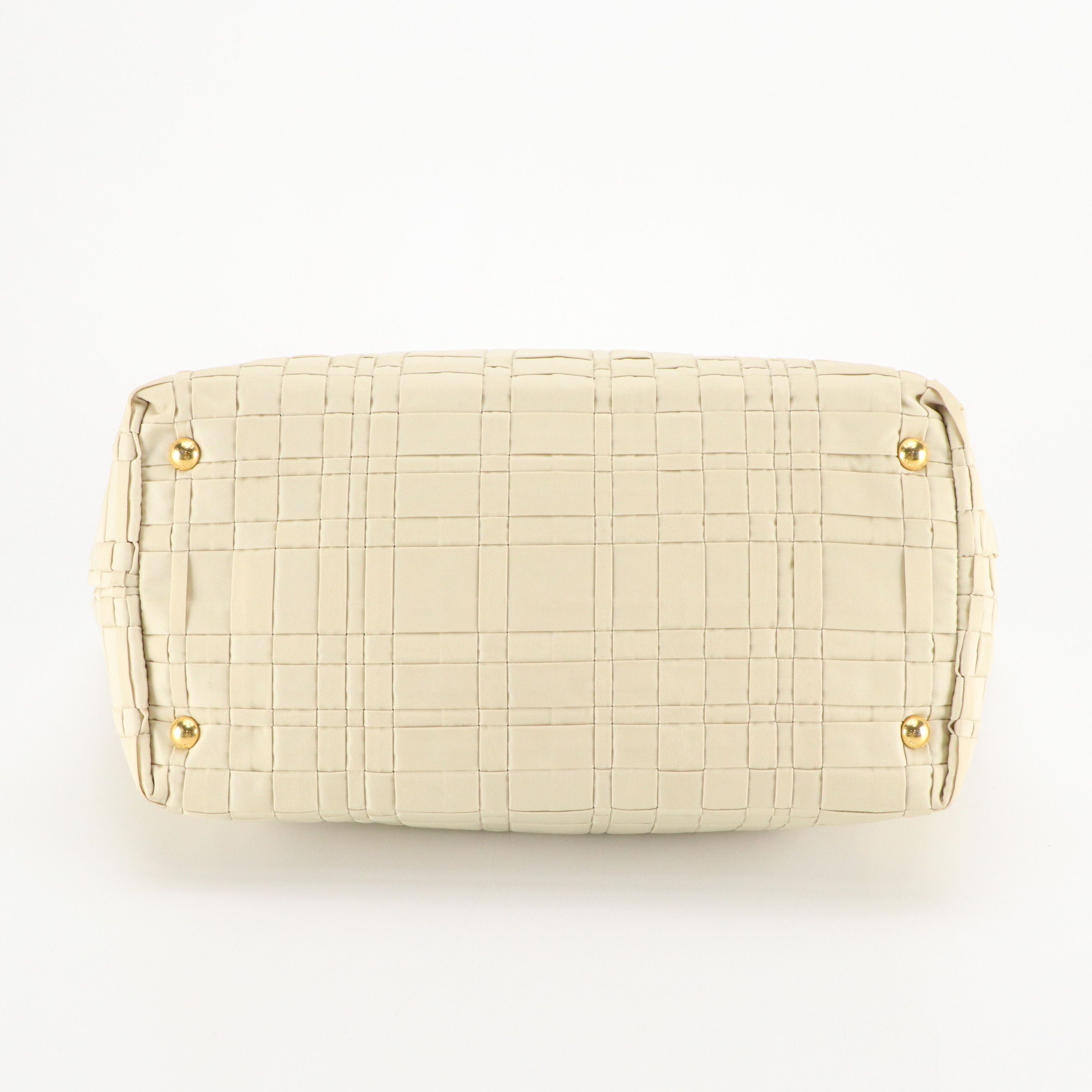 Prada Woven Tessuto Nylon and Leather Tote Bag