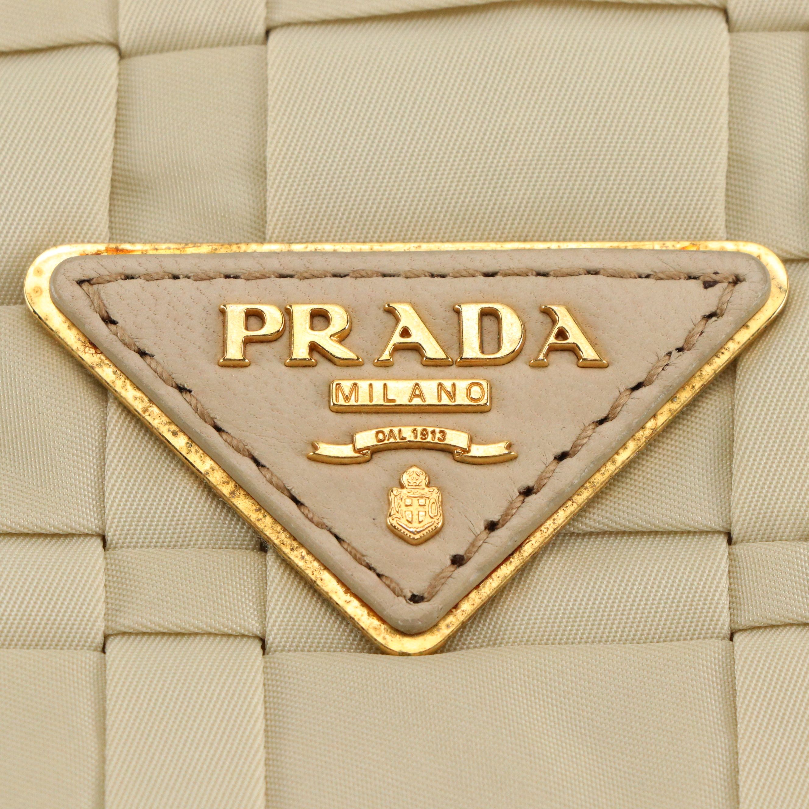 Prada Woven Tessuto Nylon and Leather Tote Bag