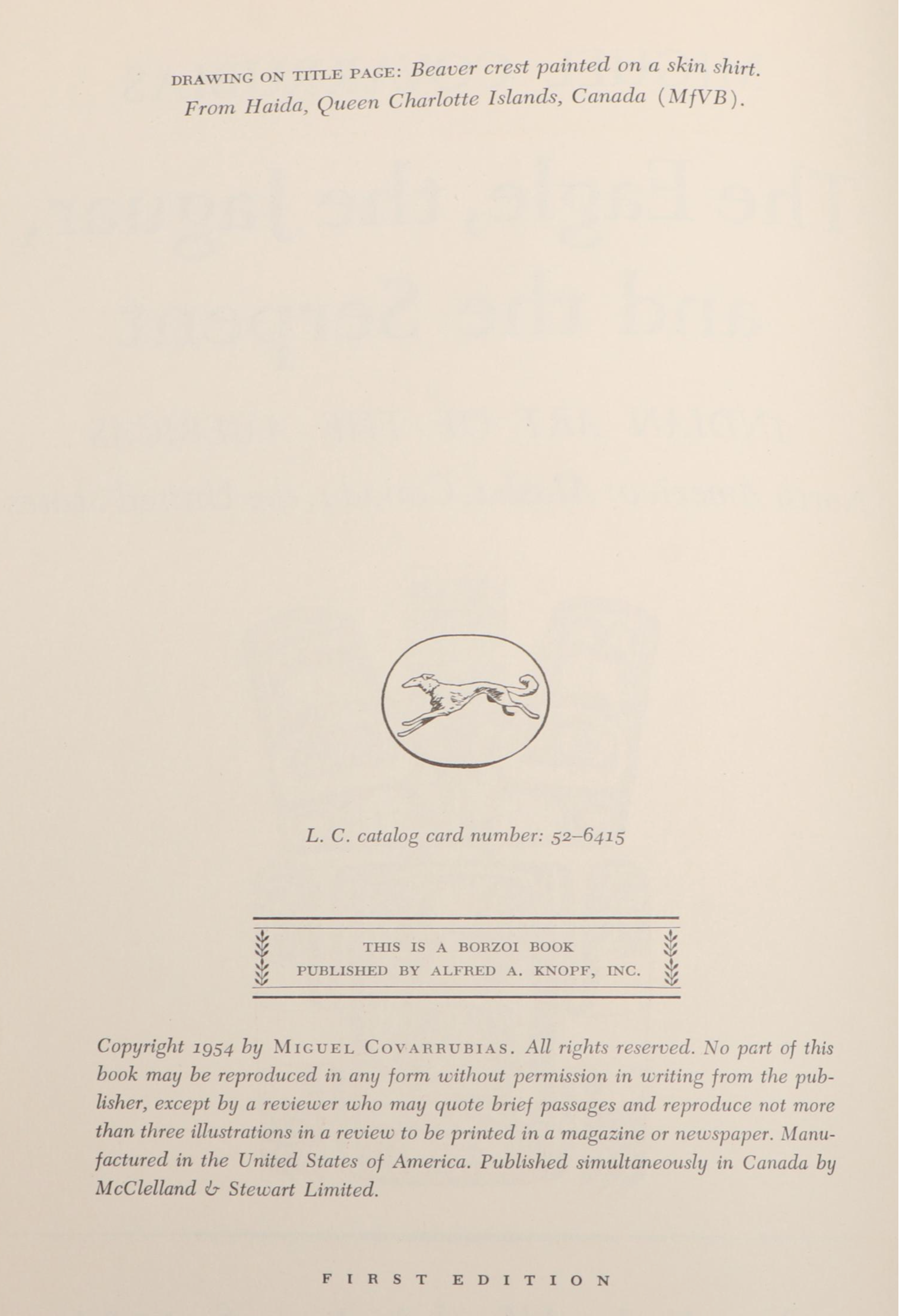 First Edition "The Eagle, The Jaguar, and the Serpent" by Miguel Covarrubias