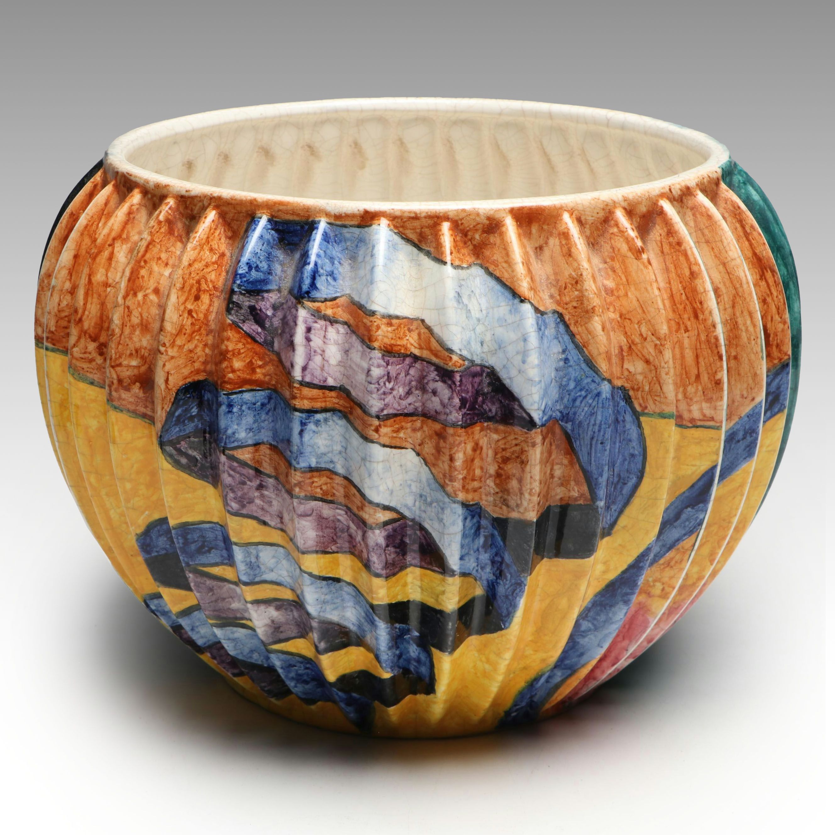 Italian Hand-Painted Ceramic Planter