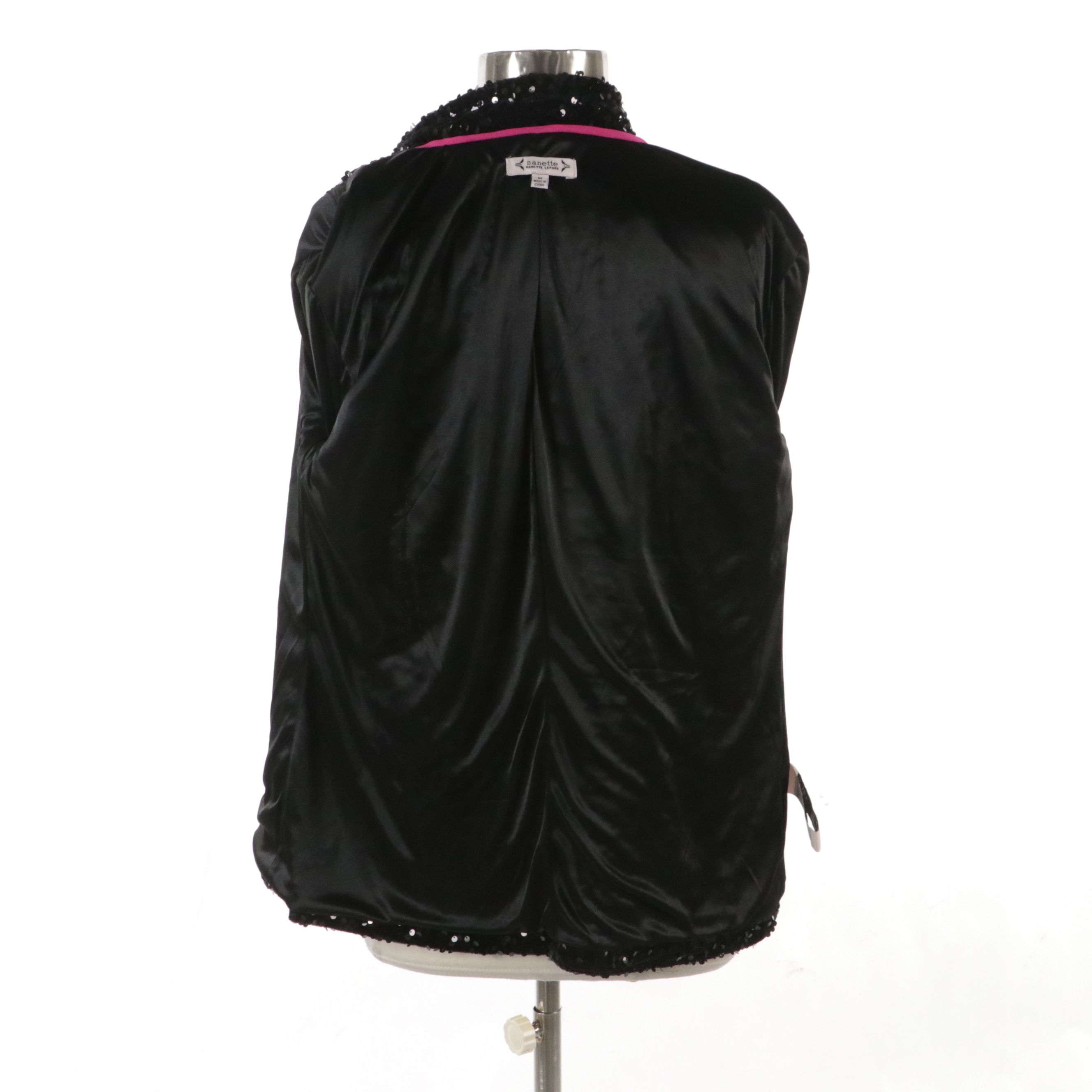 Nanette Lepore Sequined Single-Button Evening Jackets in Emerald and Black