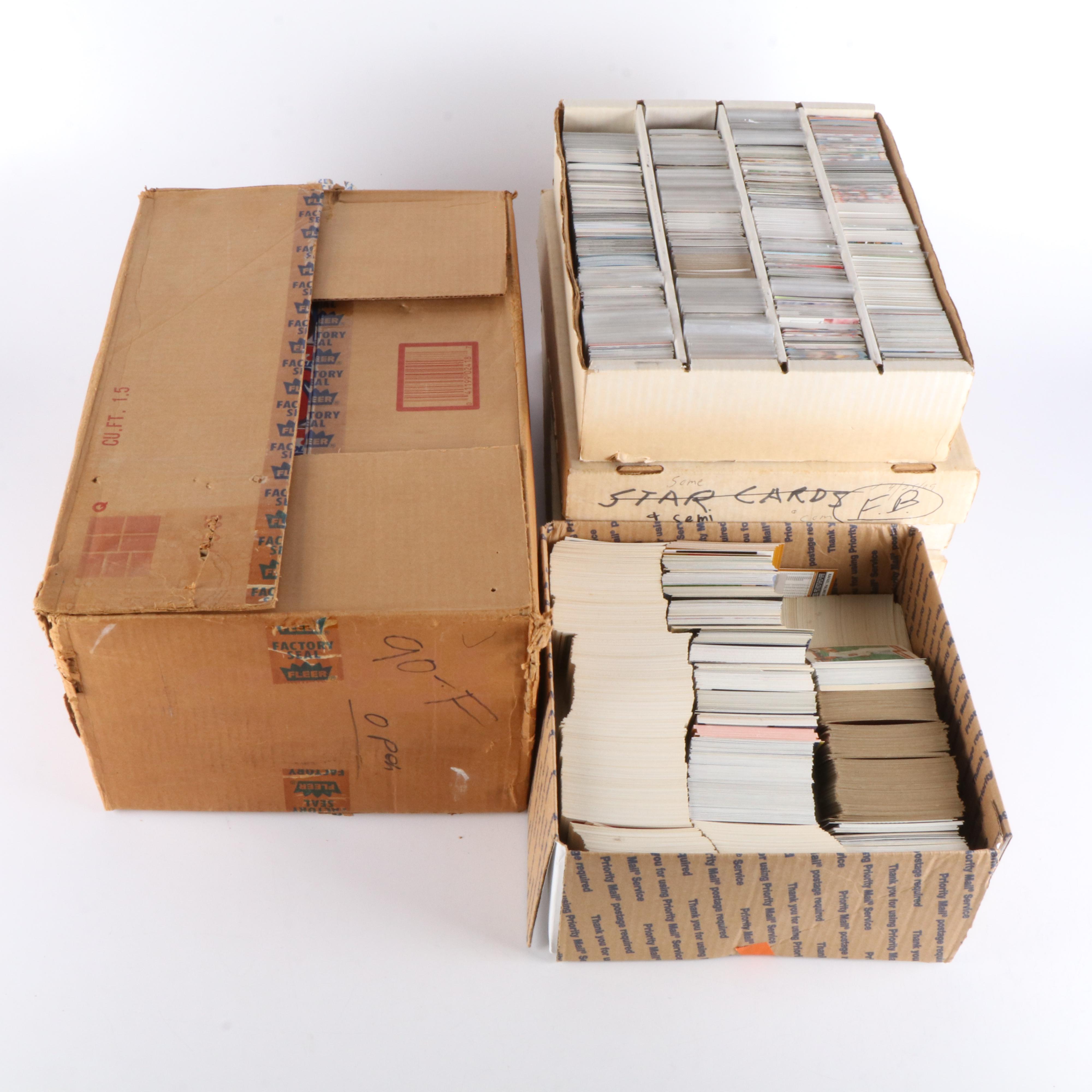 Very Large Collection of Baseball and Football Cards, 1980s to 2000s