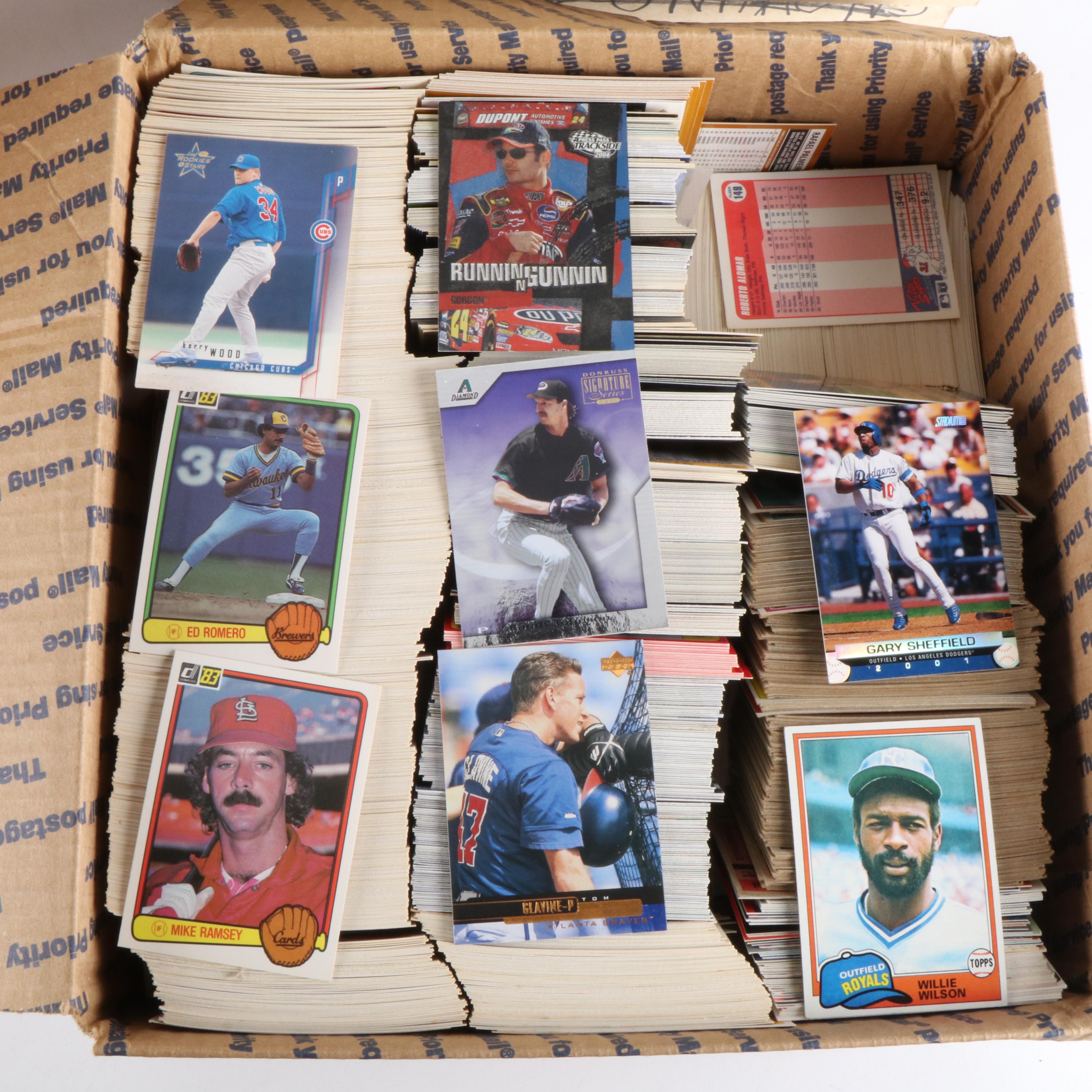 Very Large Collection of Baseball and Football Cards, 1980s to 2000s