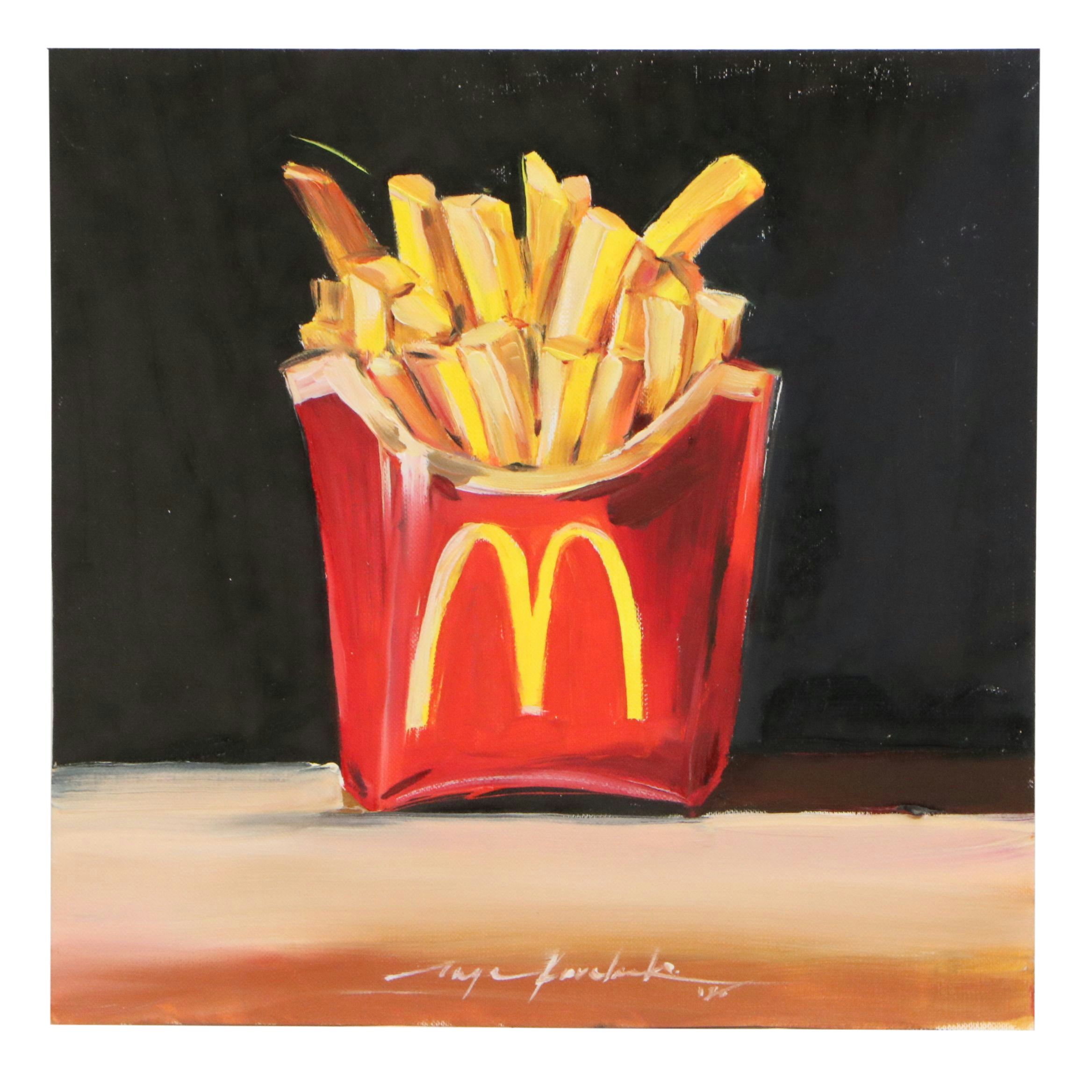 Inga Kovalenko Oil Painting of McDonald's French Fries, 2025