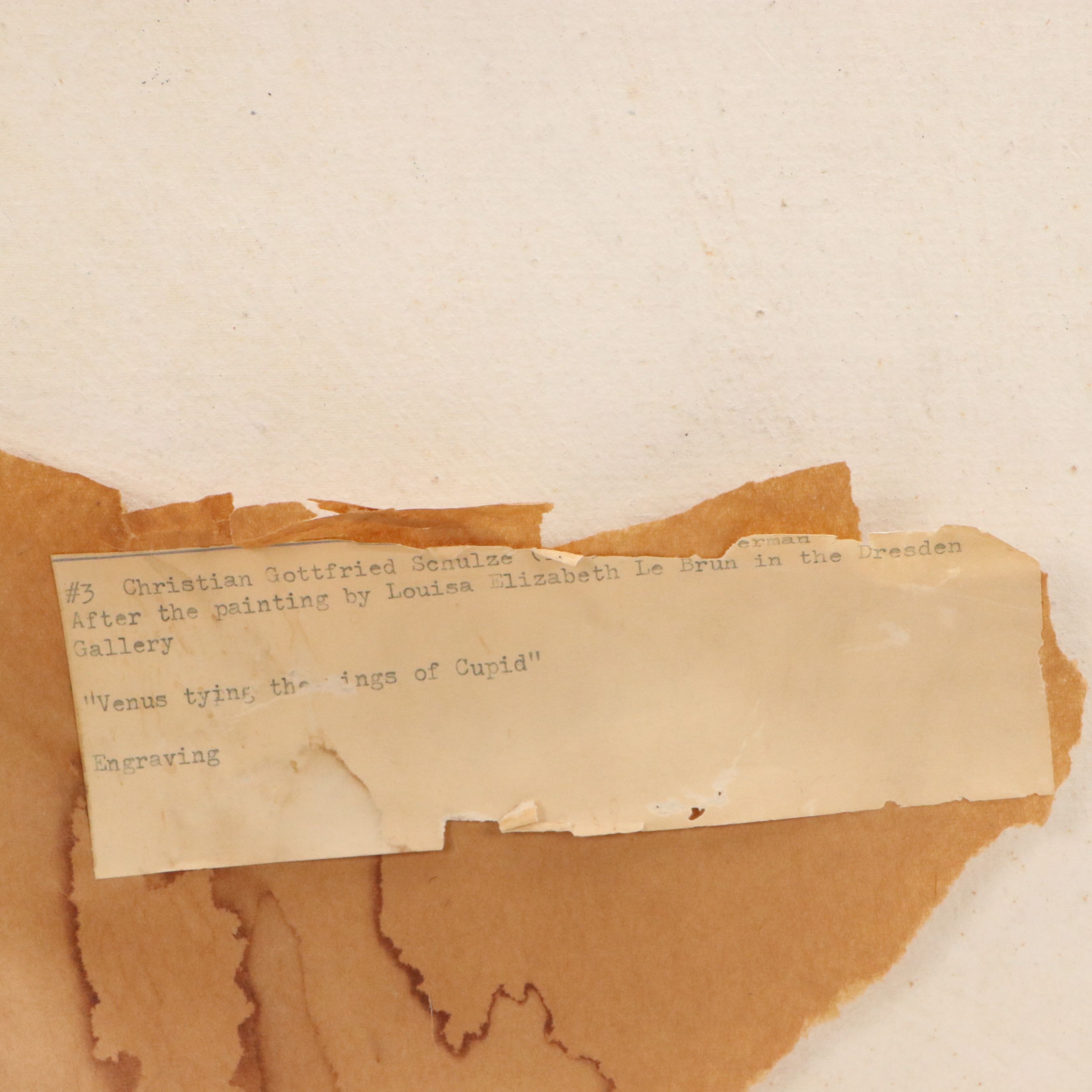 Engraving After Louisa Élisabeth Le Brun "Venus Liant Les Ailes de L'Amour"