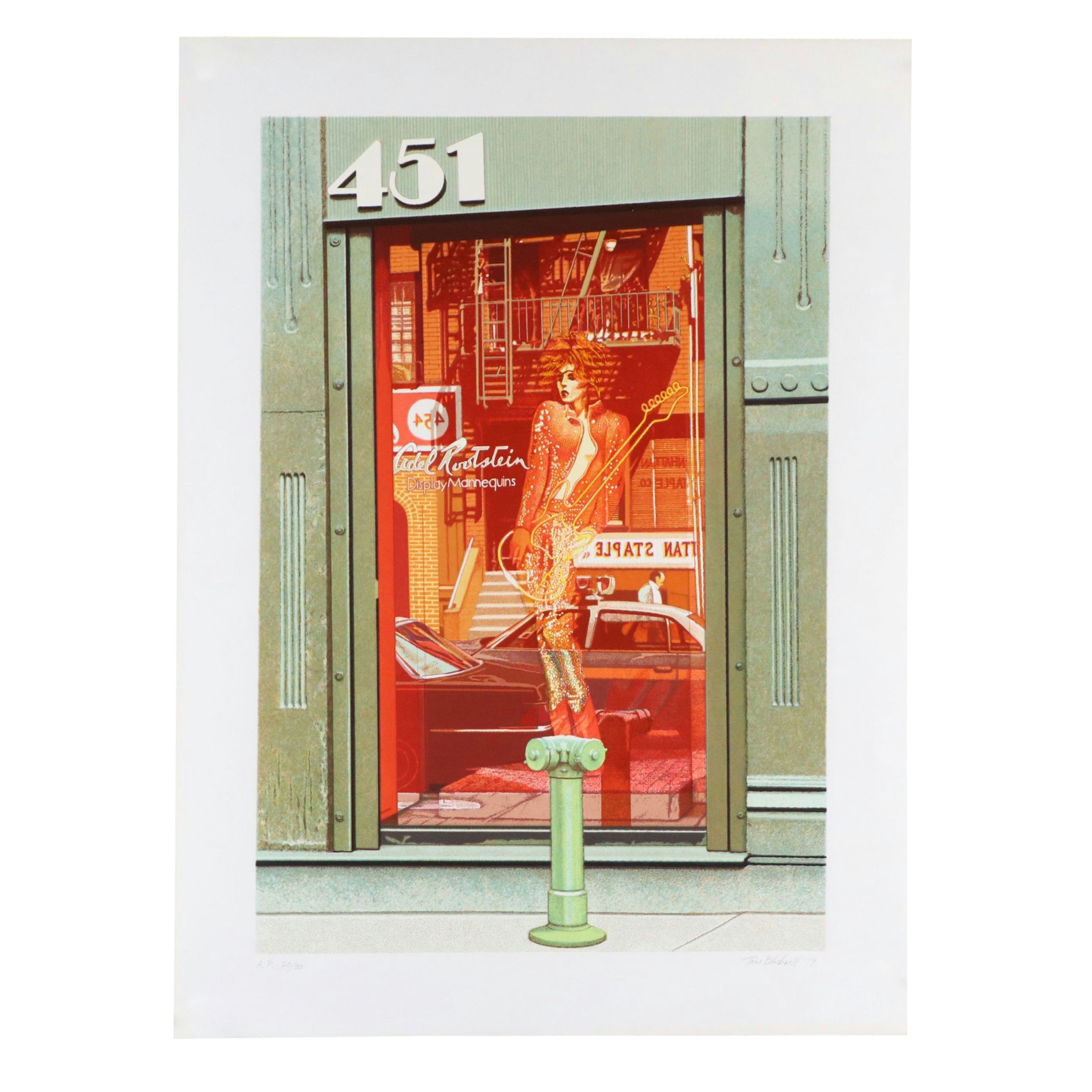 Tom Blackwell Lithograph "451" From The Cityscapes Portfolio, 1979