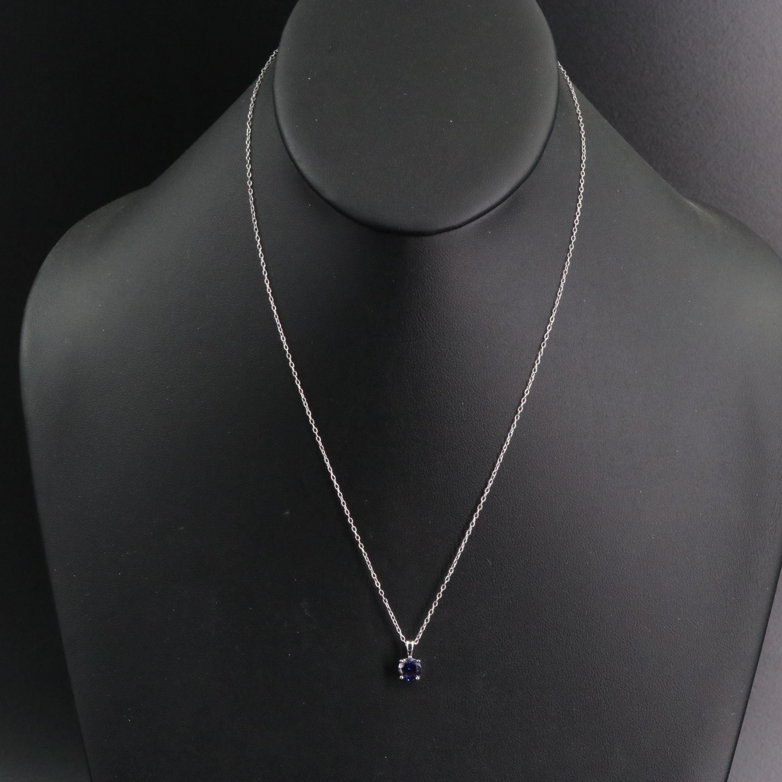 Sterling CZ Solitaire Necklace
