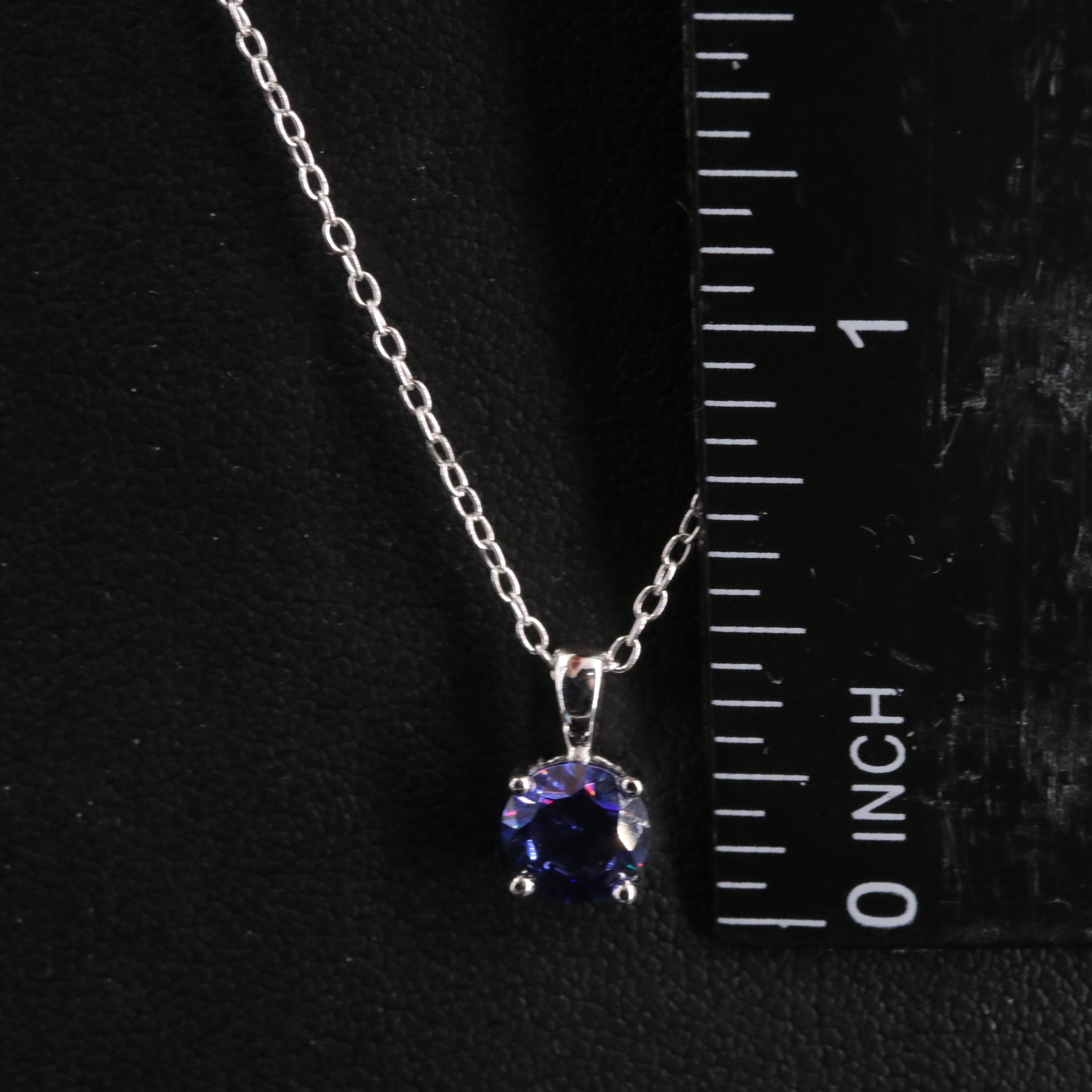 Sterling CZ Solitaire Necklace