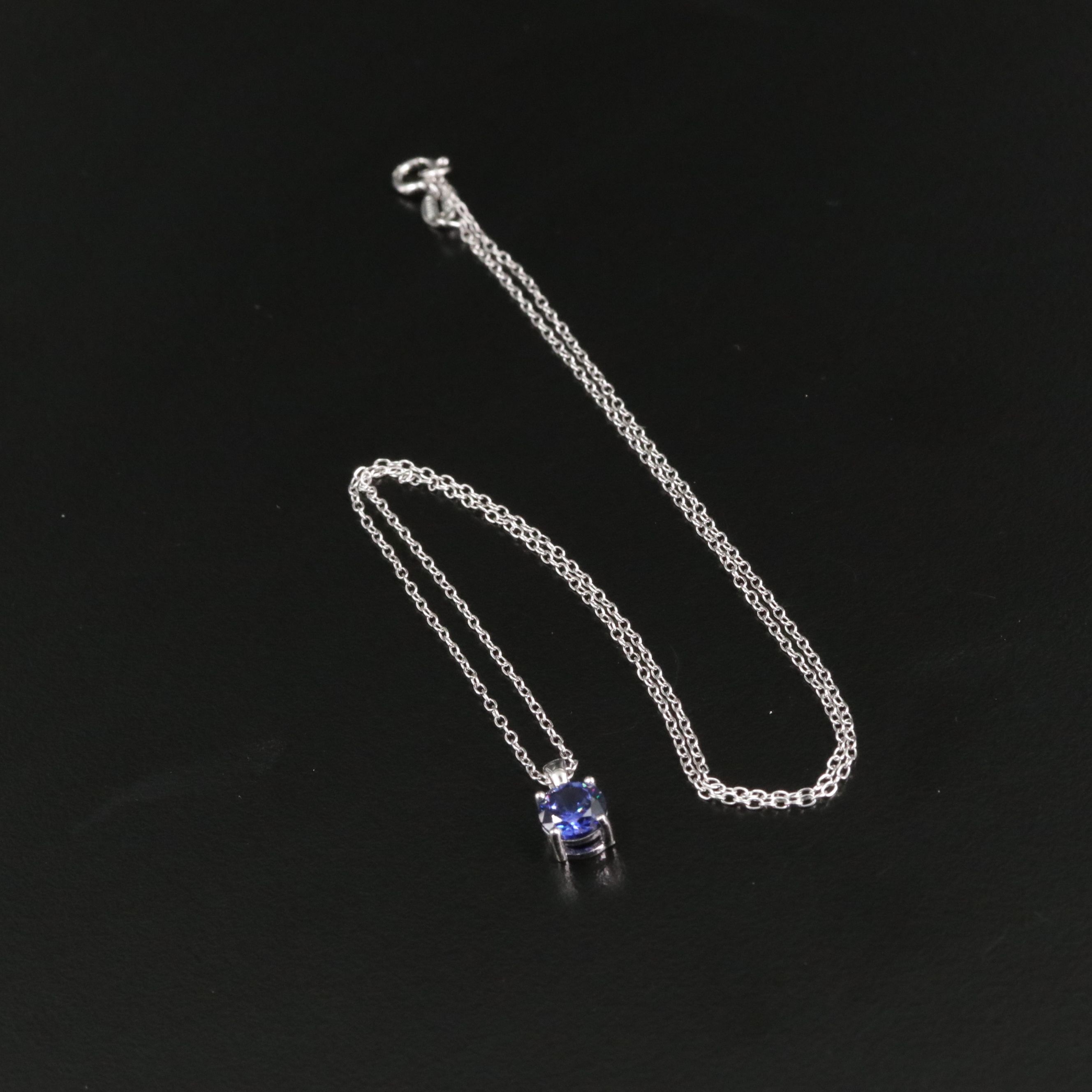 Sterling CZ Solitaire Necklace