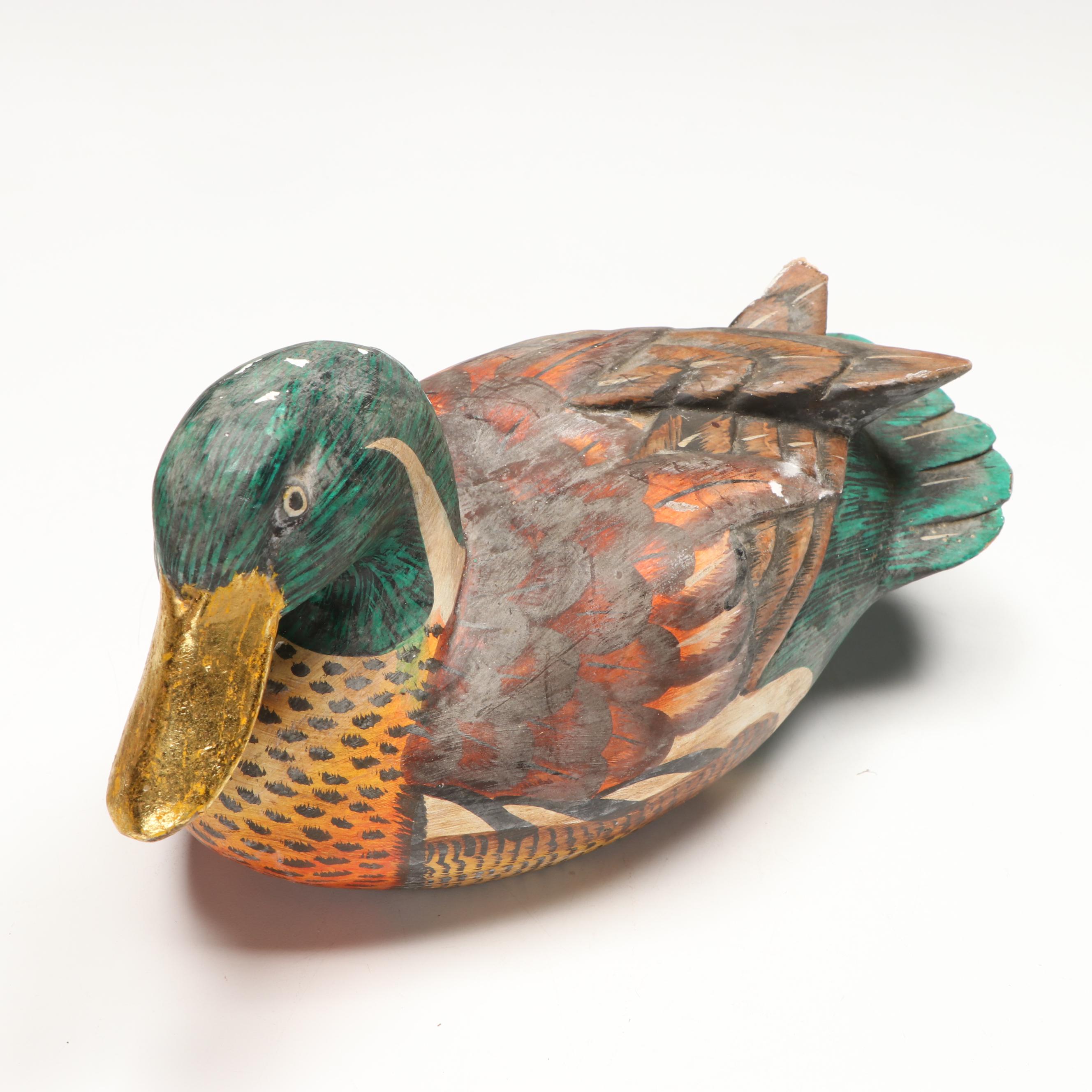 Polychrome Carved Wood Decoy Ducks