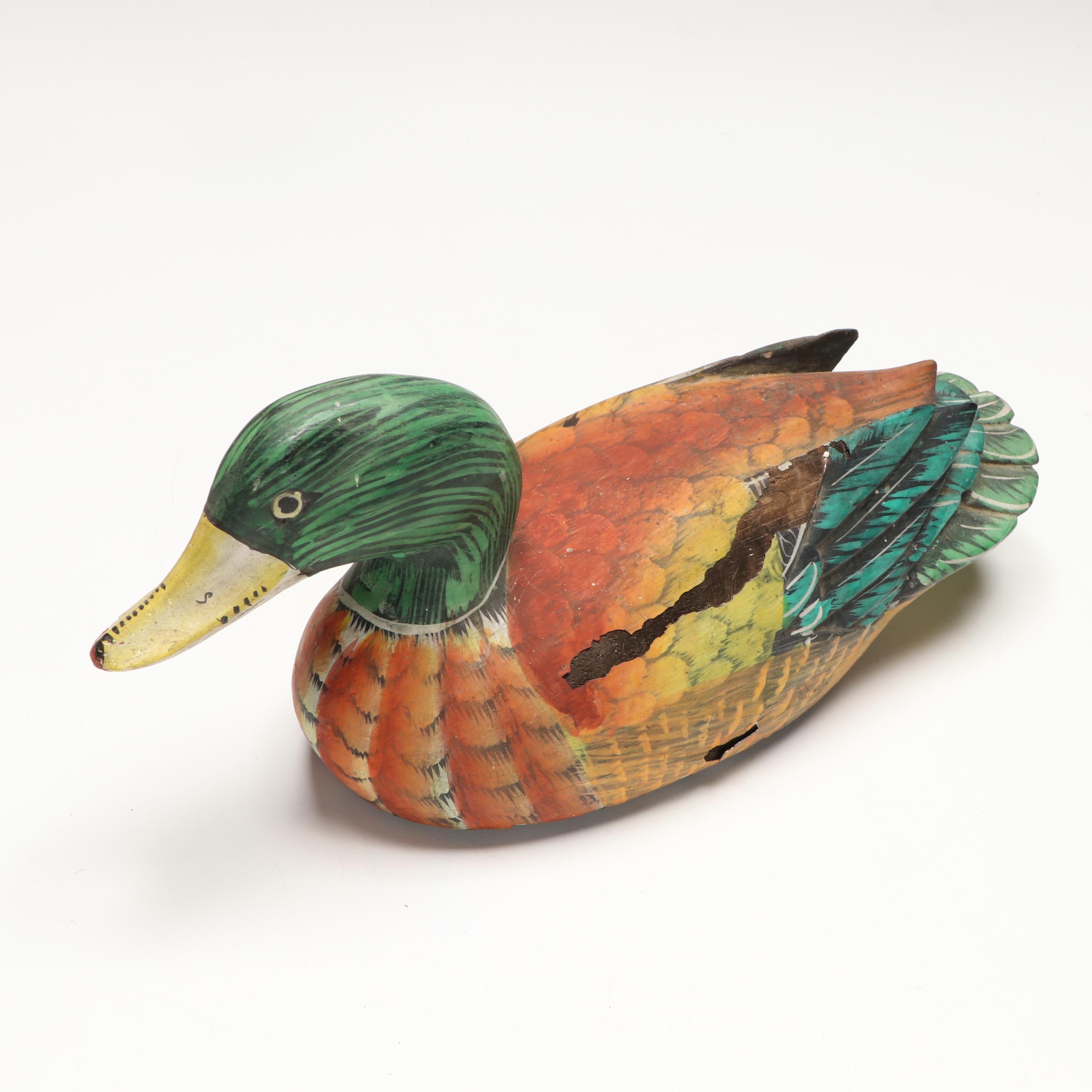 Polychrome Carved Wood Decoy Ducks