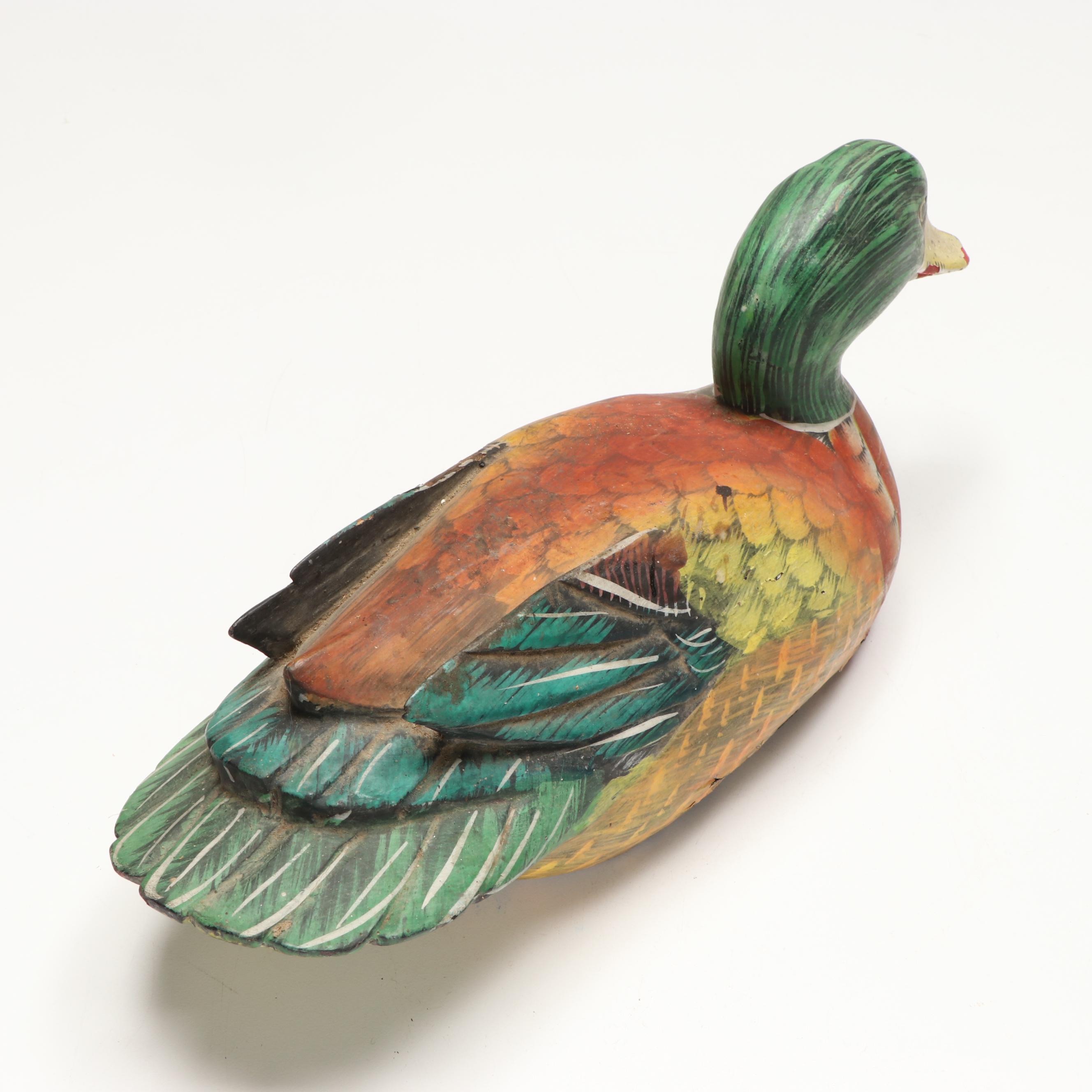 Polychrome Carved Wood Decoy Ducks