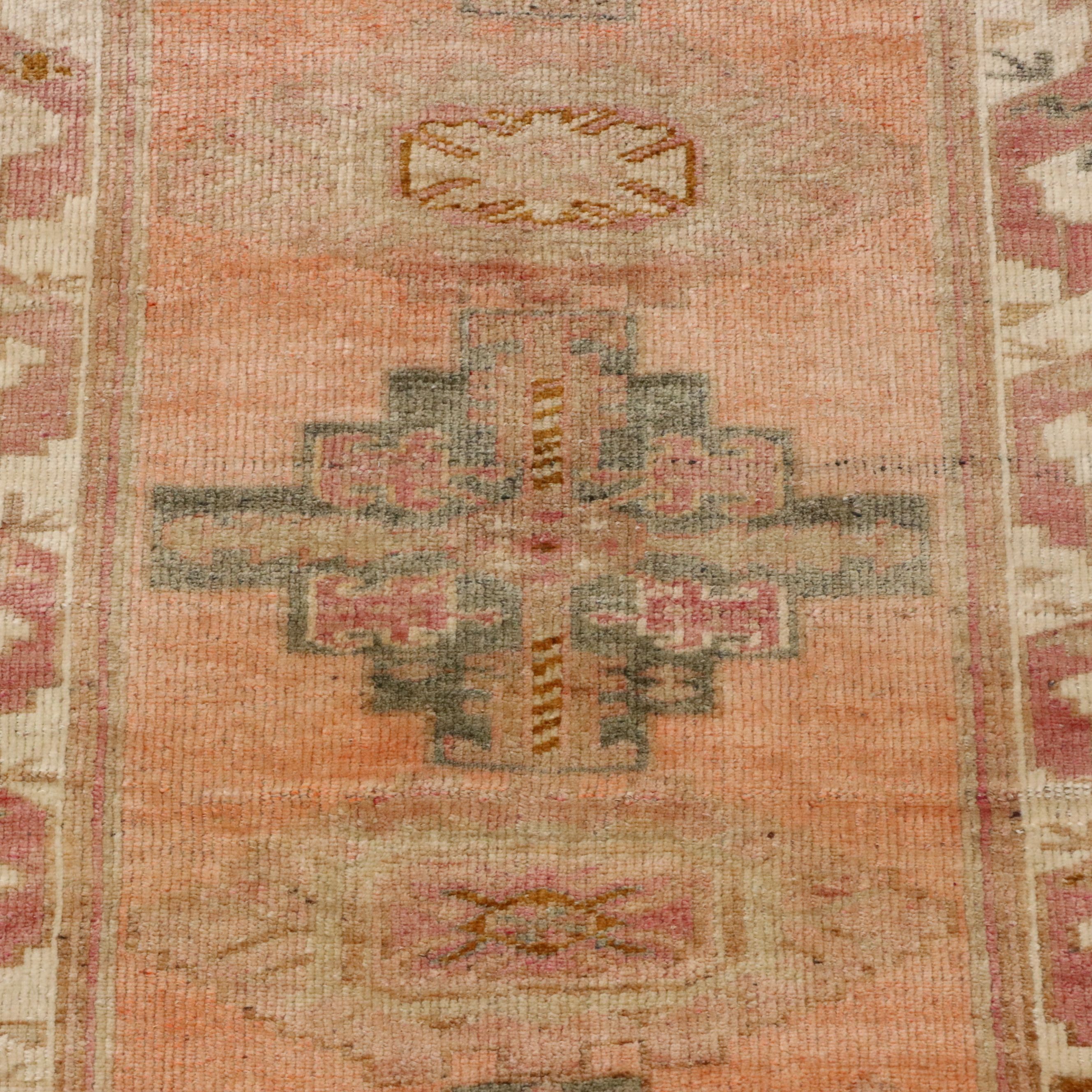 2'9 x 10'1 Hand-Knotted Turkish Oushak Carpet Runner