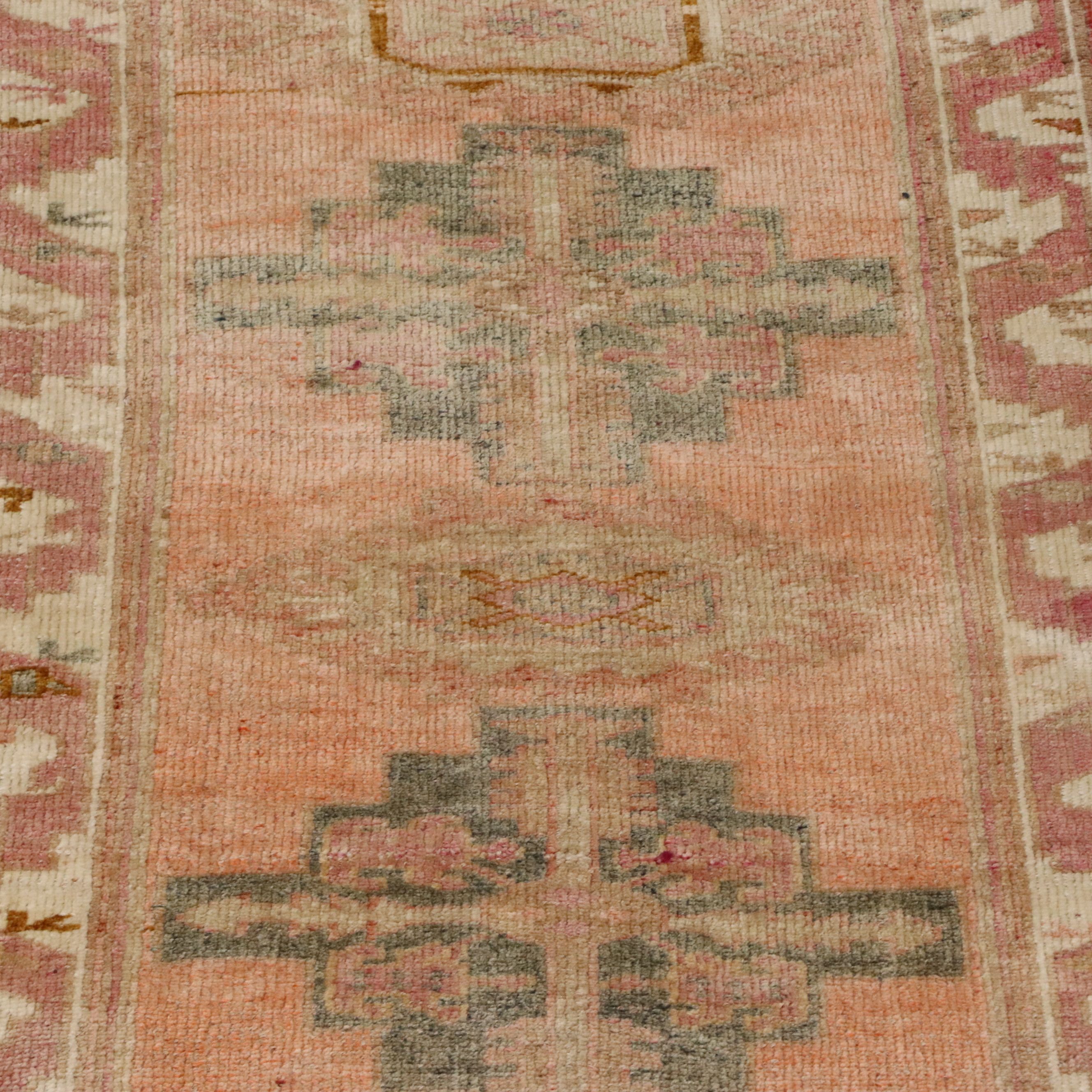 2'9 x 10'1 Hand-Knotted Turkish Oushak Carpet Runner