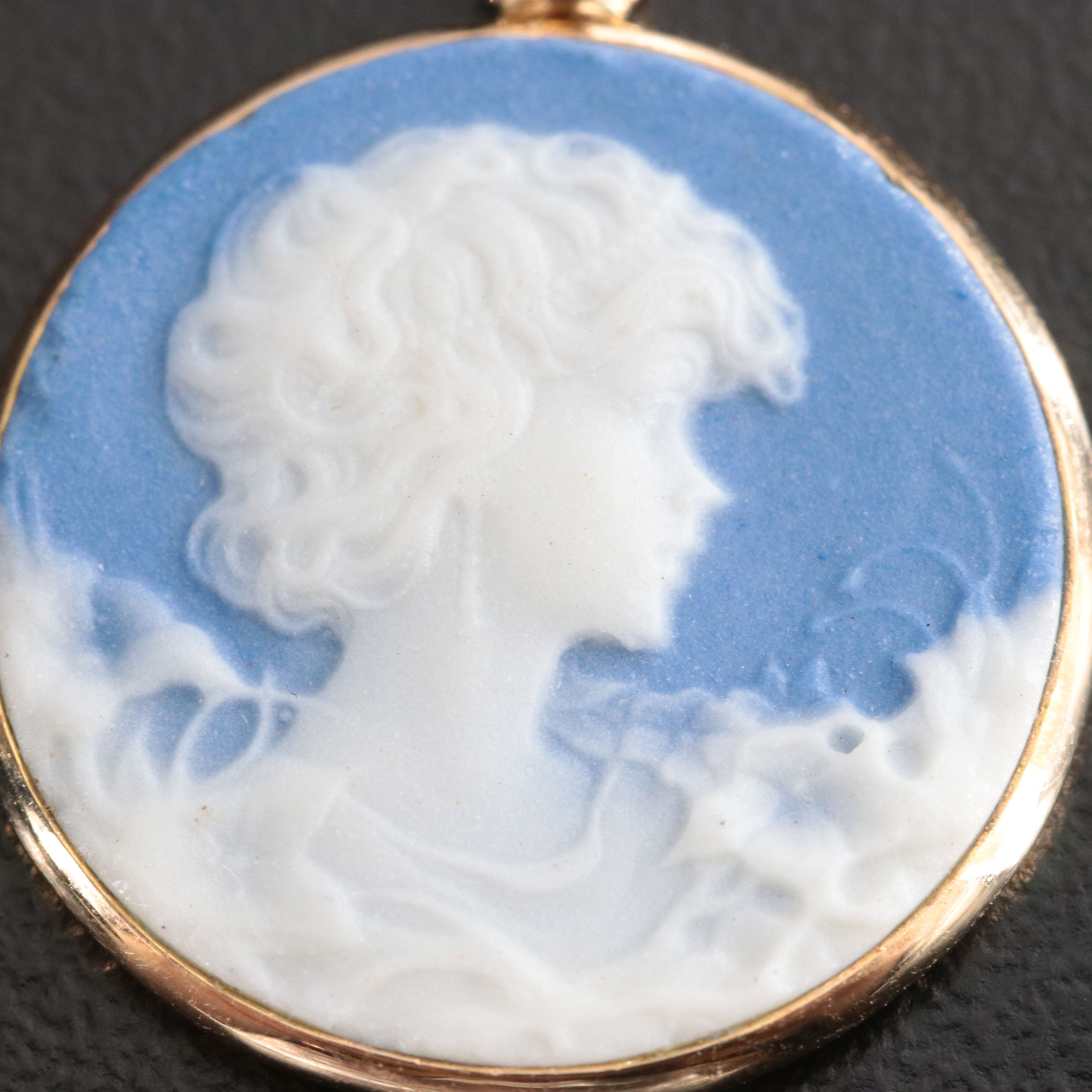 14K Jasperware Cameo Pendant