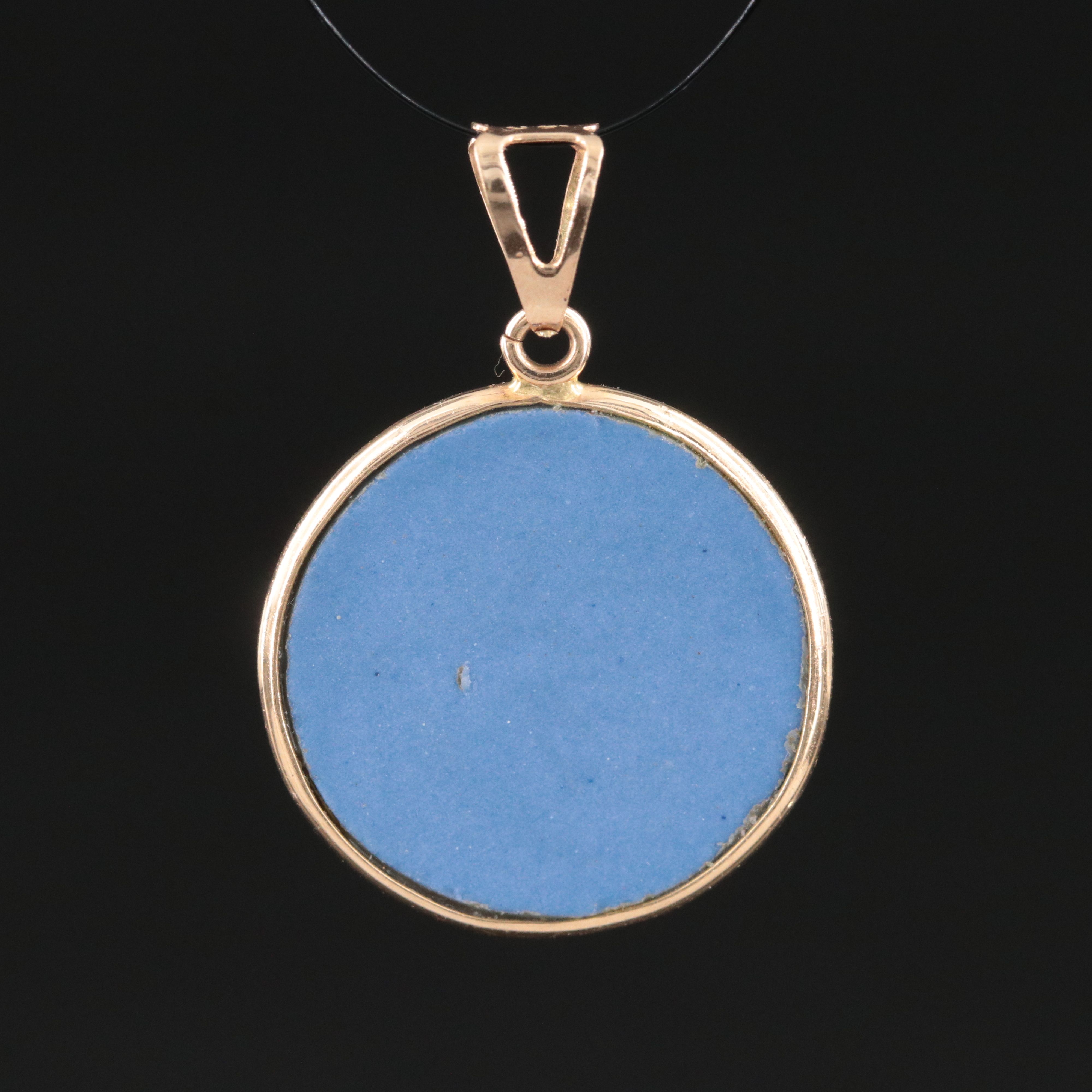 14K Jasperware Cameo Pendant