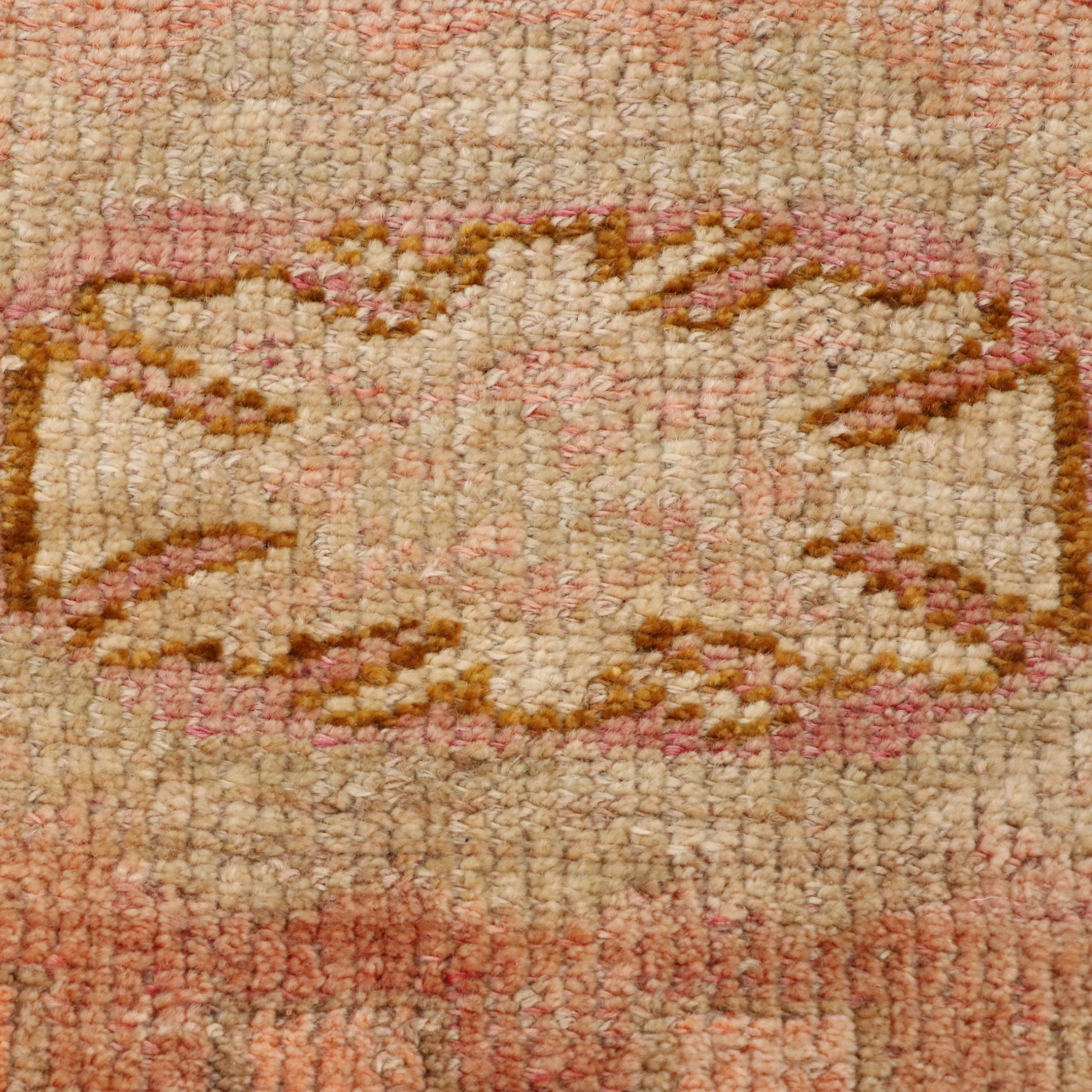 2'9 x 10'1 Hand-Knotted Turkish Oushak Carpet Runner