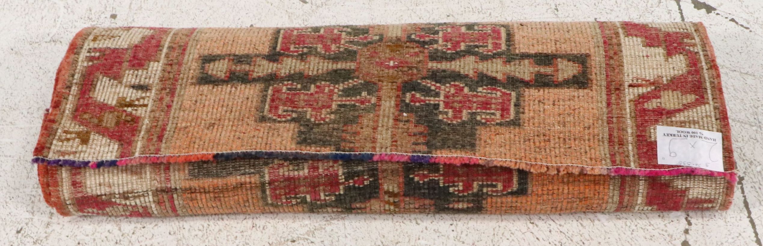 2'9 x 10'1 Hand-Knotted Turkish Oushak Carpet Runner