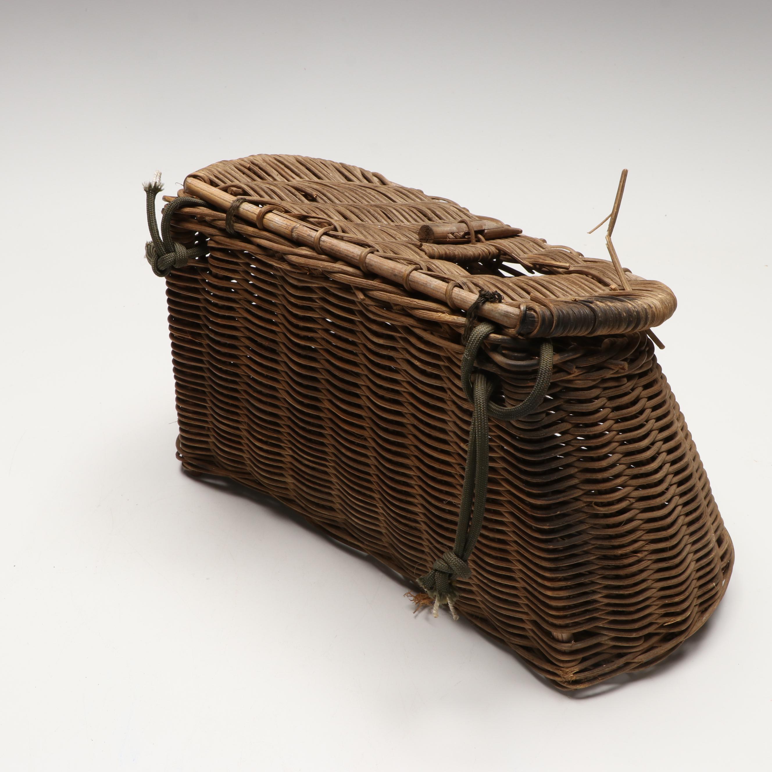 Leather Bound Binoculars, Woven Fishing Basket, and More Outdoor Collectibles