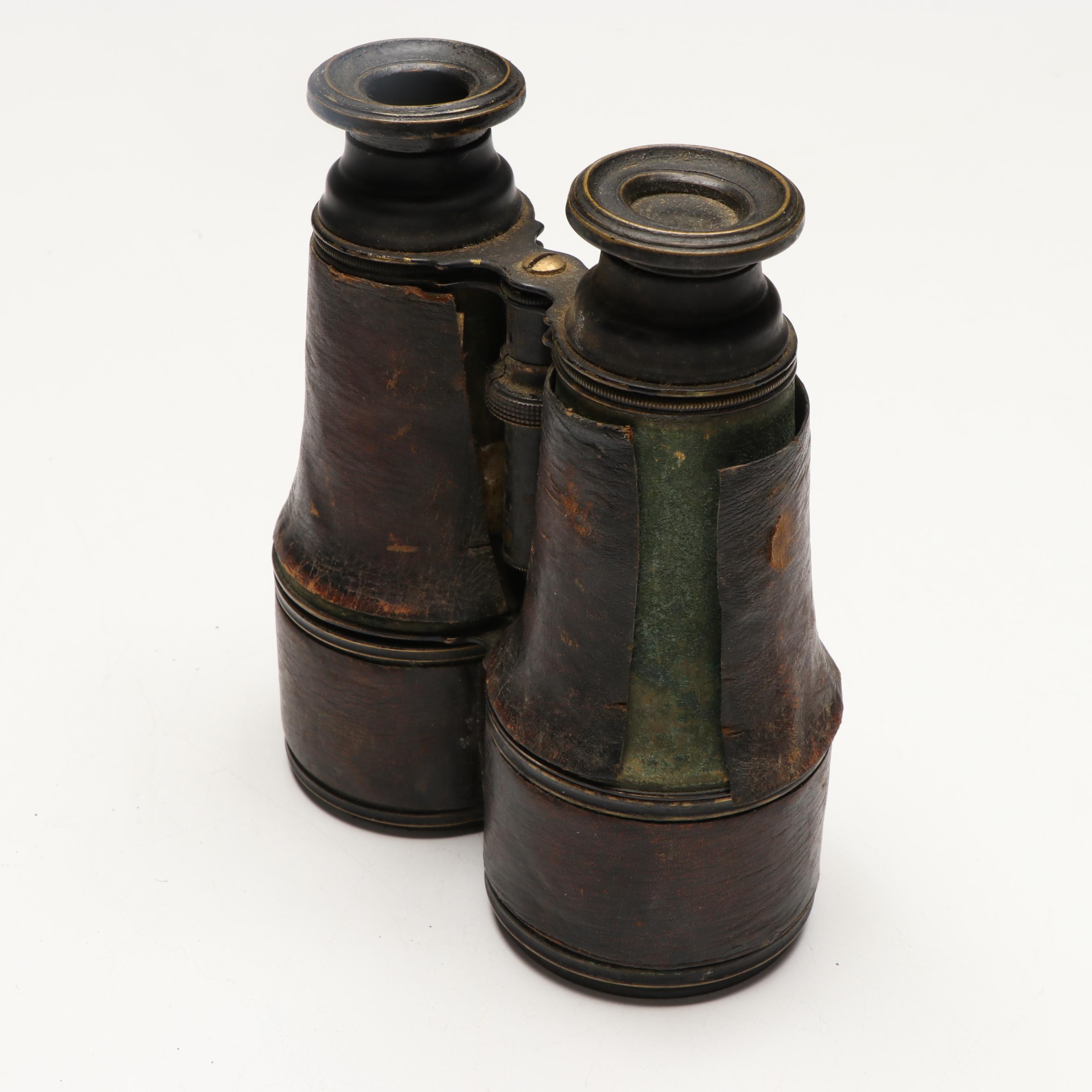 Leather Bound Binoculars, Woven Fishing Basket, and More Outdoor Collectibles