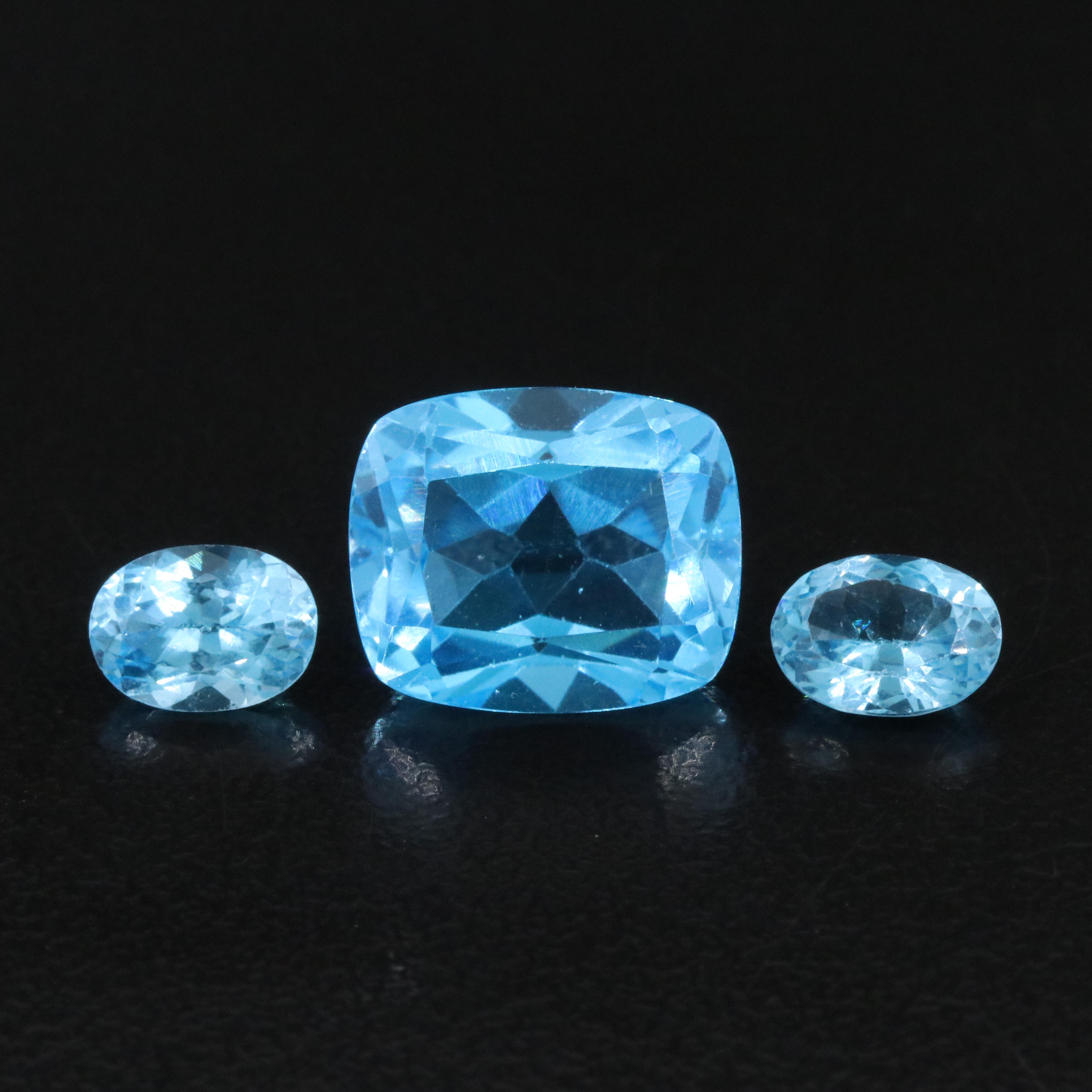 Loose 9.37 CTW Swiss Blue Topaz Lot