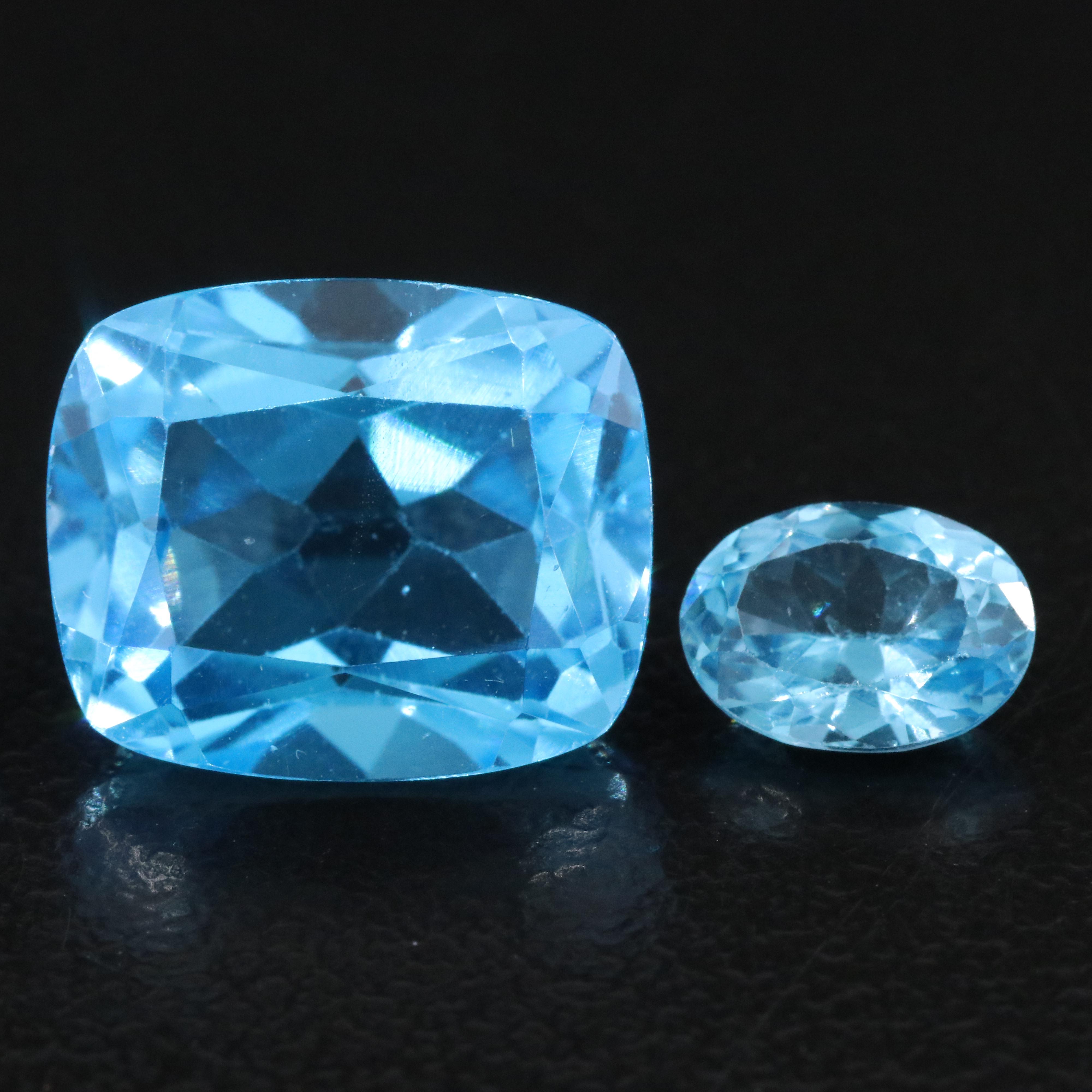 Loose 9.37 CTW Swiss Blue Topaz Lot
