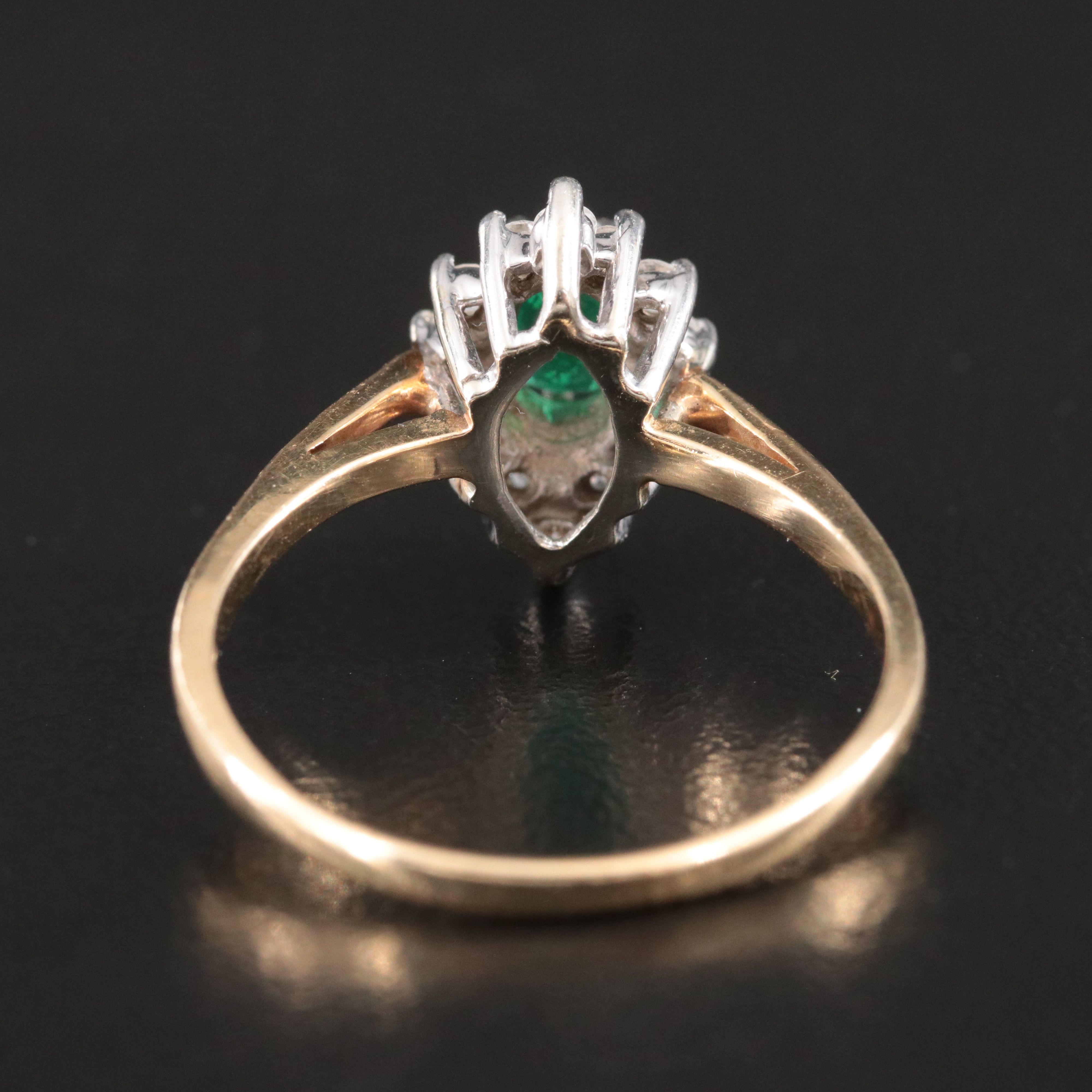 14K Emerald and Diamond Ring