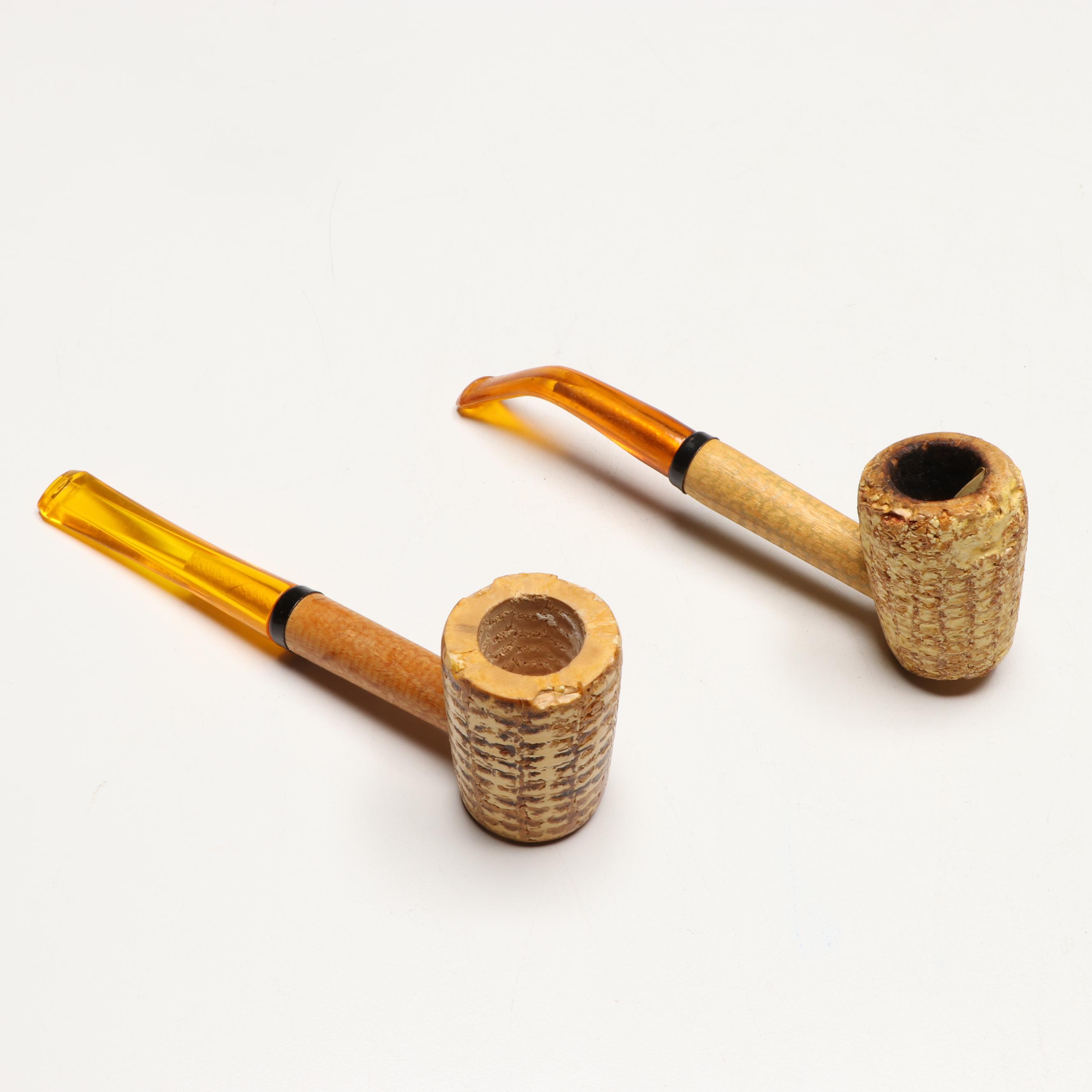 Hirschl & Bendheim and Other Corncob Pipes with Stand