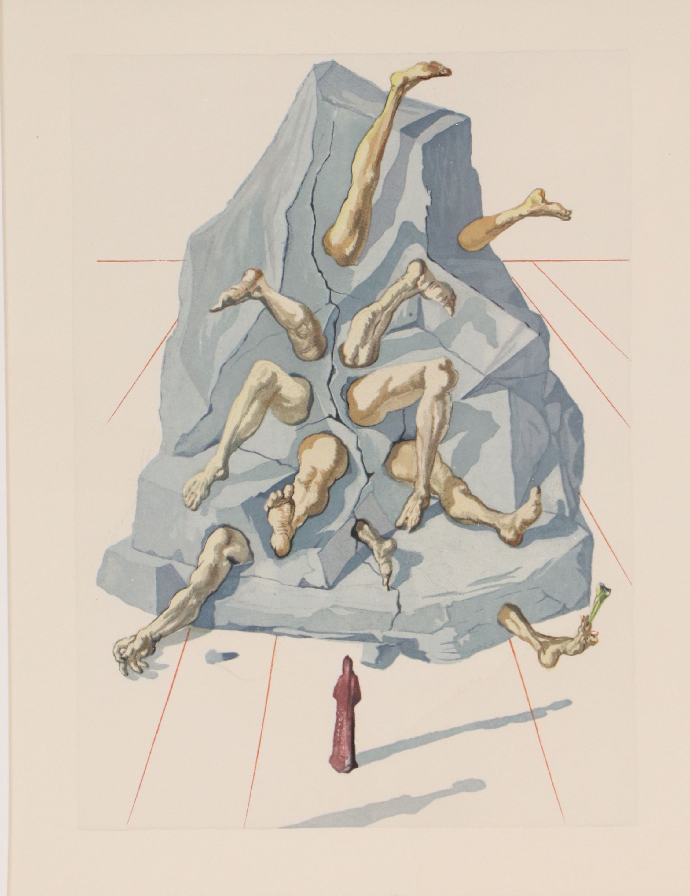 Salvador Dali Wood Engraving "Les habitants de Prato," 1960 - 1964