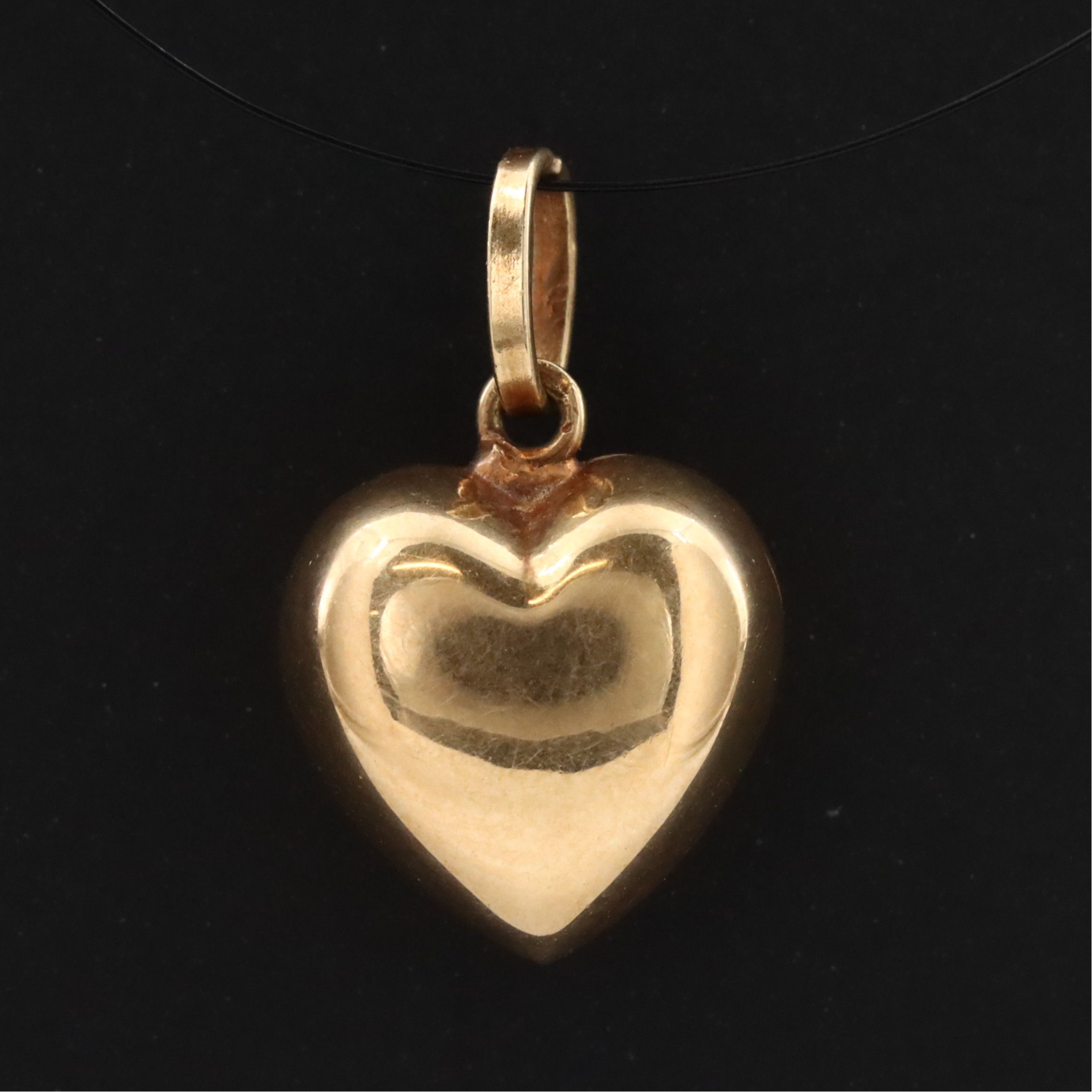 14K Puff Heart Pendant