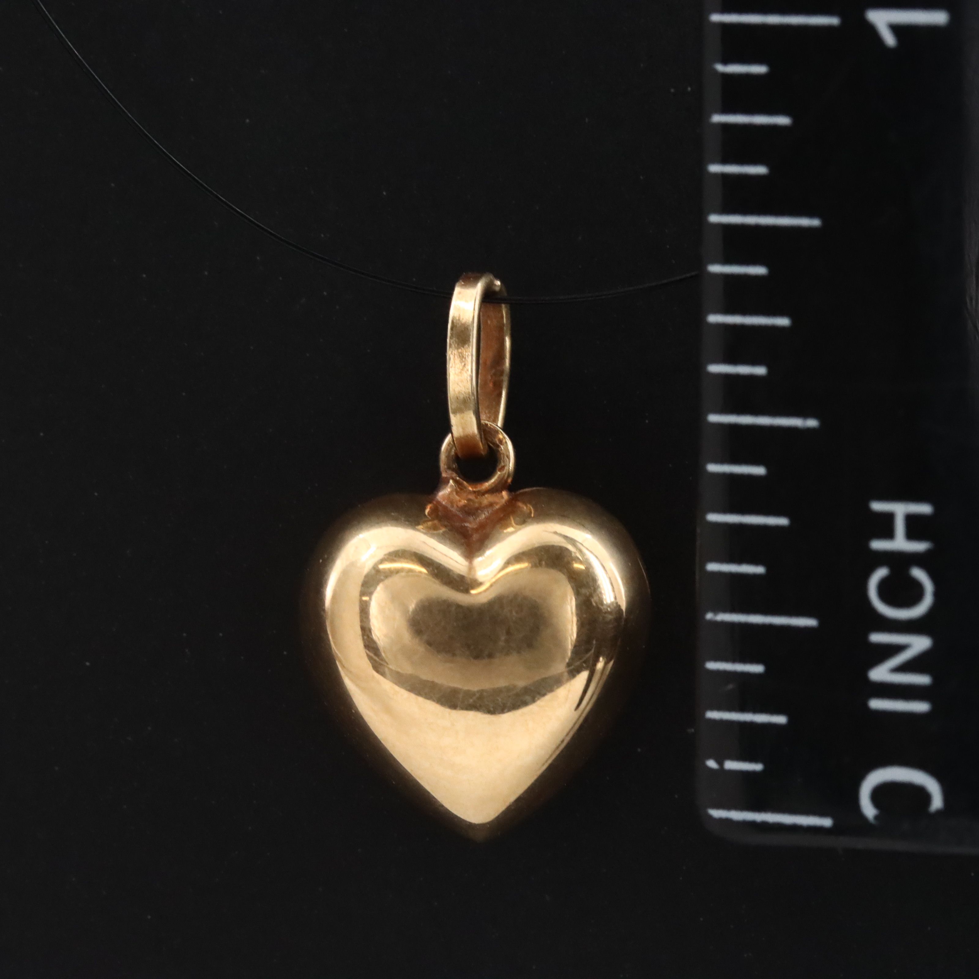 14K Puff Heart Pendant