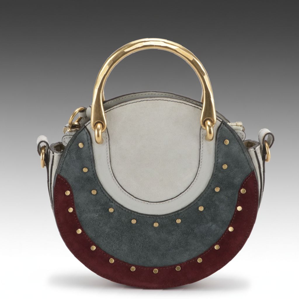 Chloé Pixie Two-Way Bag in Tricolor Suede and Calfskin Leather