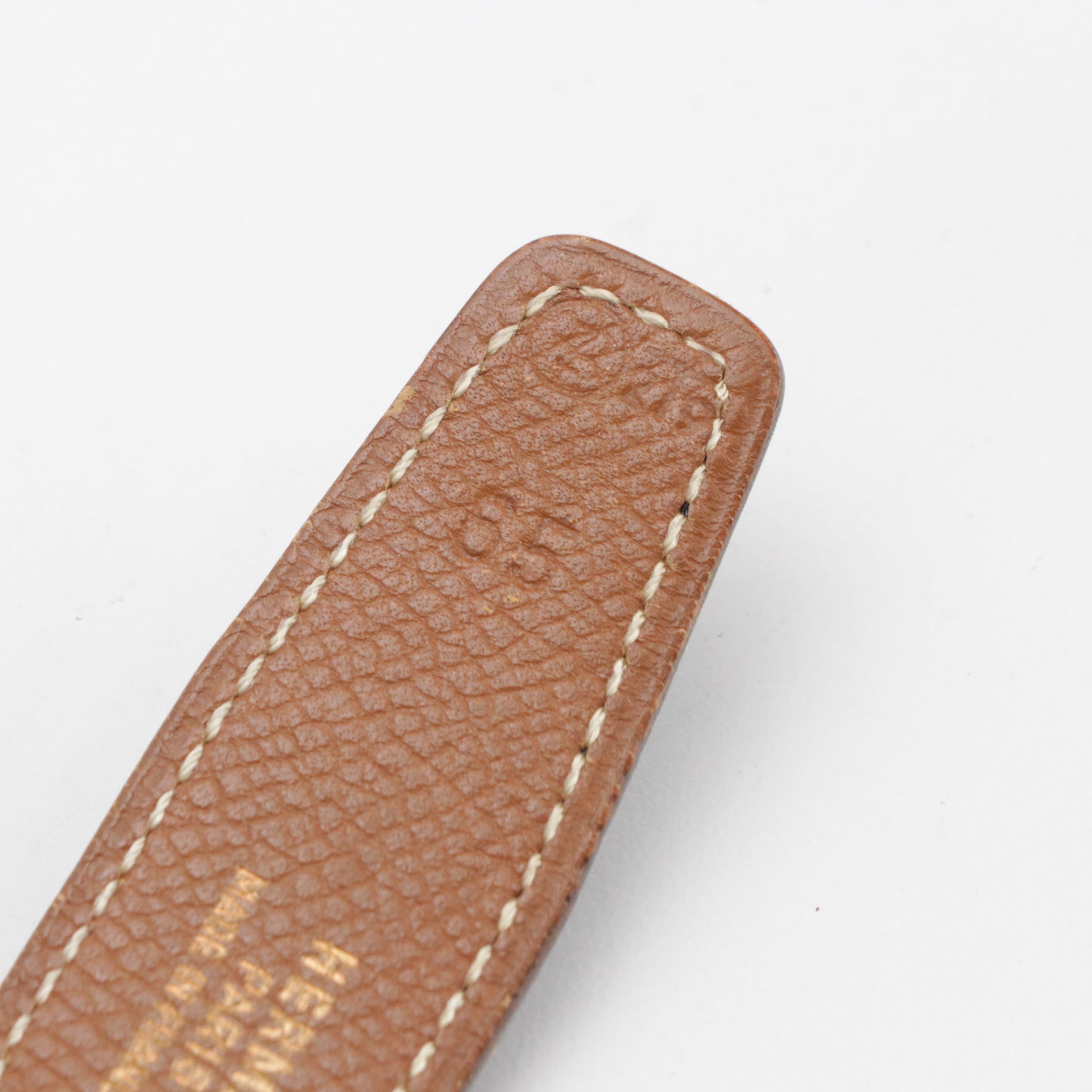 Hermès Gold Plate H Buckle on Reversible Gulliver/Courchevel Leather Strap