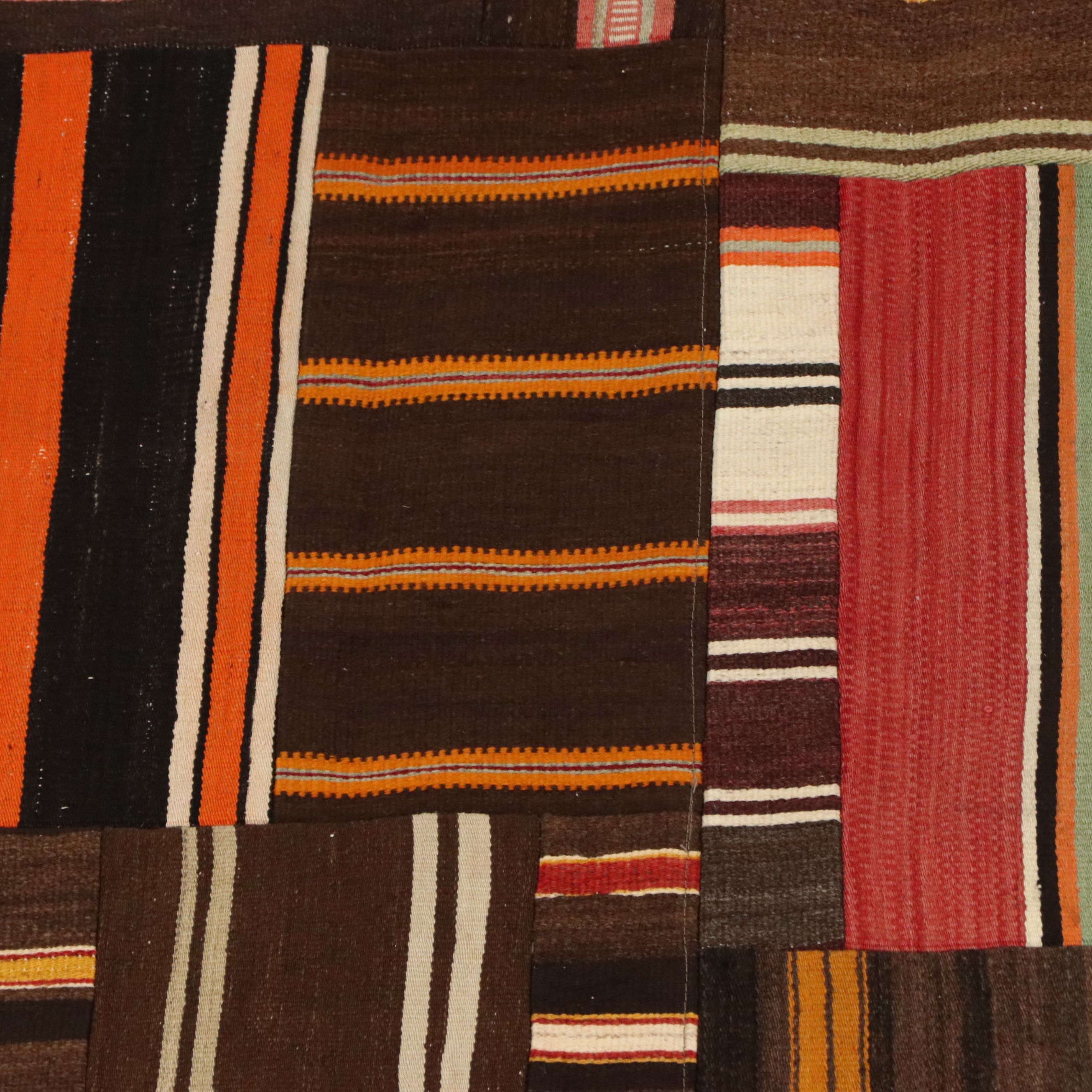 8'2 x 11'9 Handwoven Patchwork Panel Turkish Kilim Area Rug