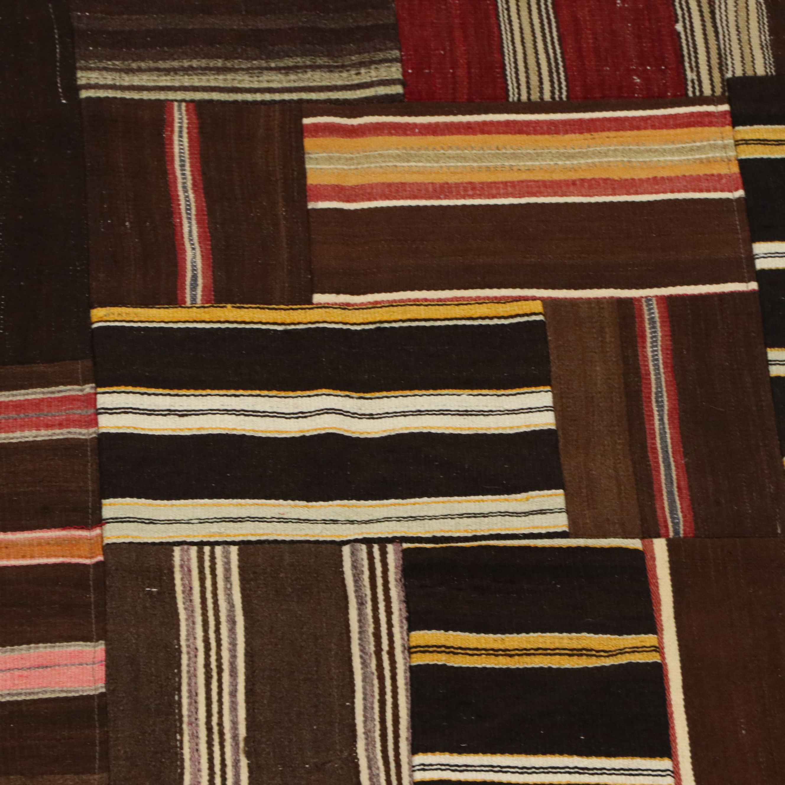 8'2 x 11'9 Handwoven Patchwork Panel Turkish Kilim Area Rug