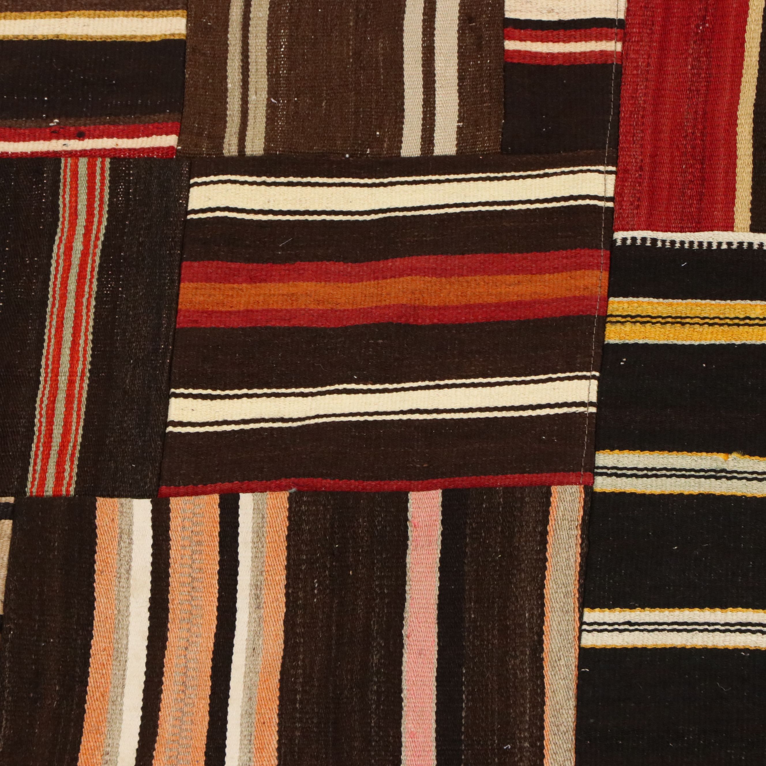 8'2 x 11'9 Handwoven Patchwork Panel Turkish Kilim Area Rug